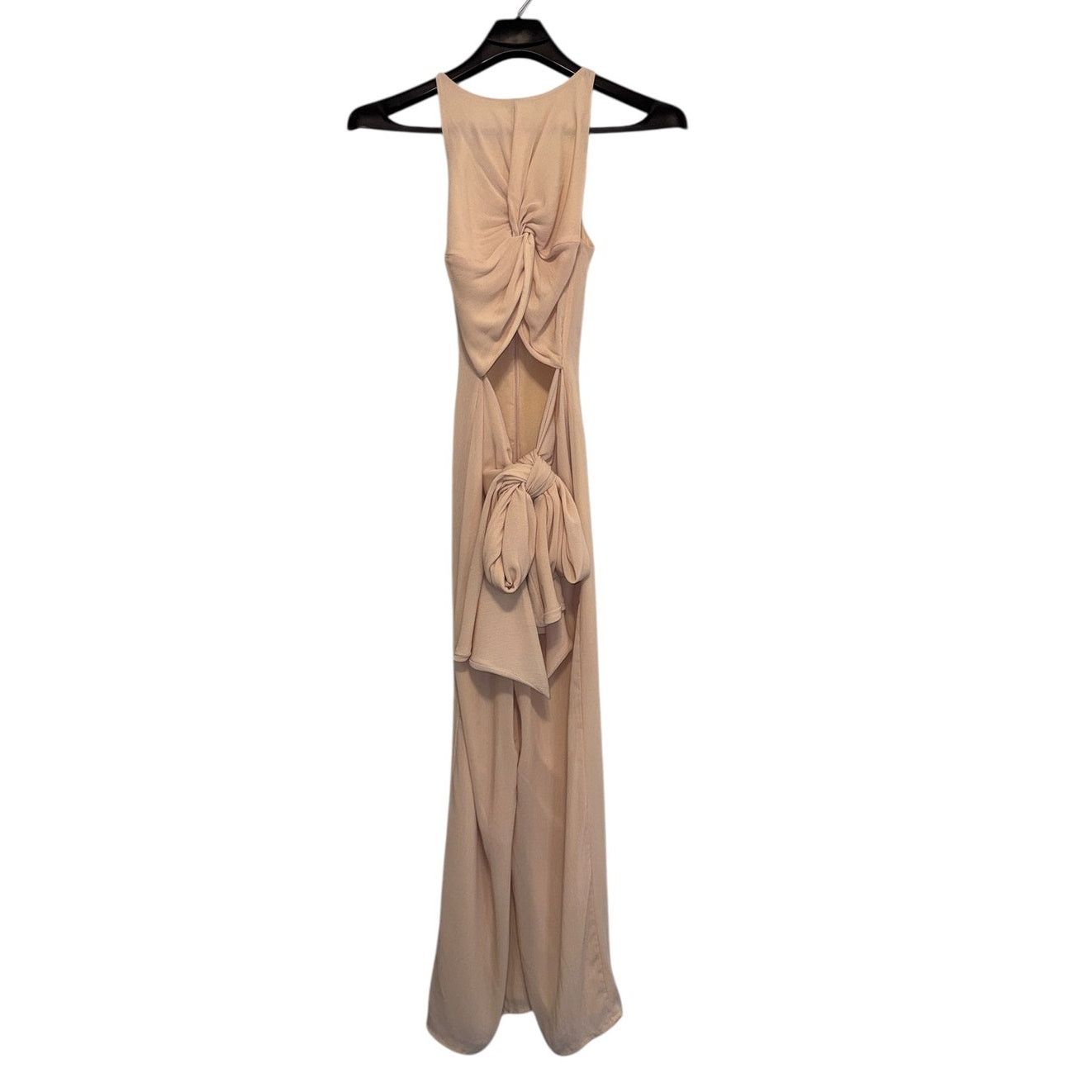 Other ,Andrea Iyamah Aminata Champagne Keyhole Halter Jumpsuit Sm Size 27" / US 4 / IT 40 - 4 Thumbnail