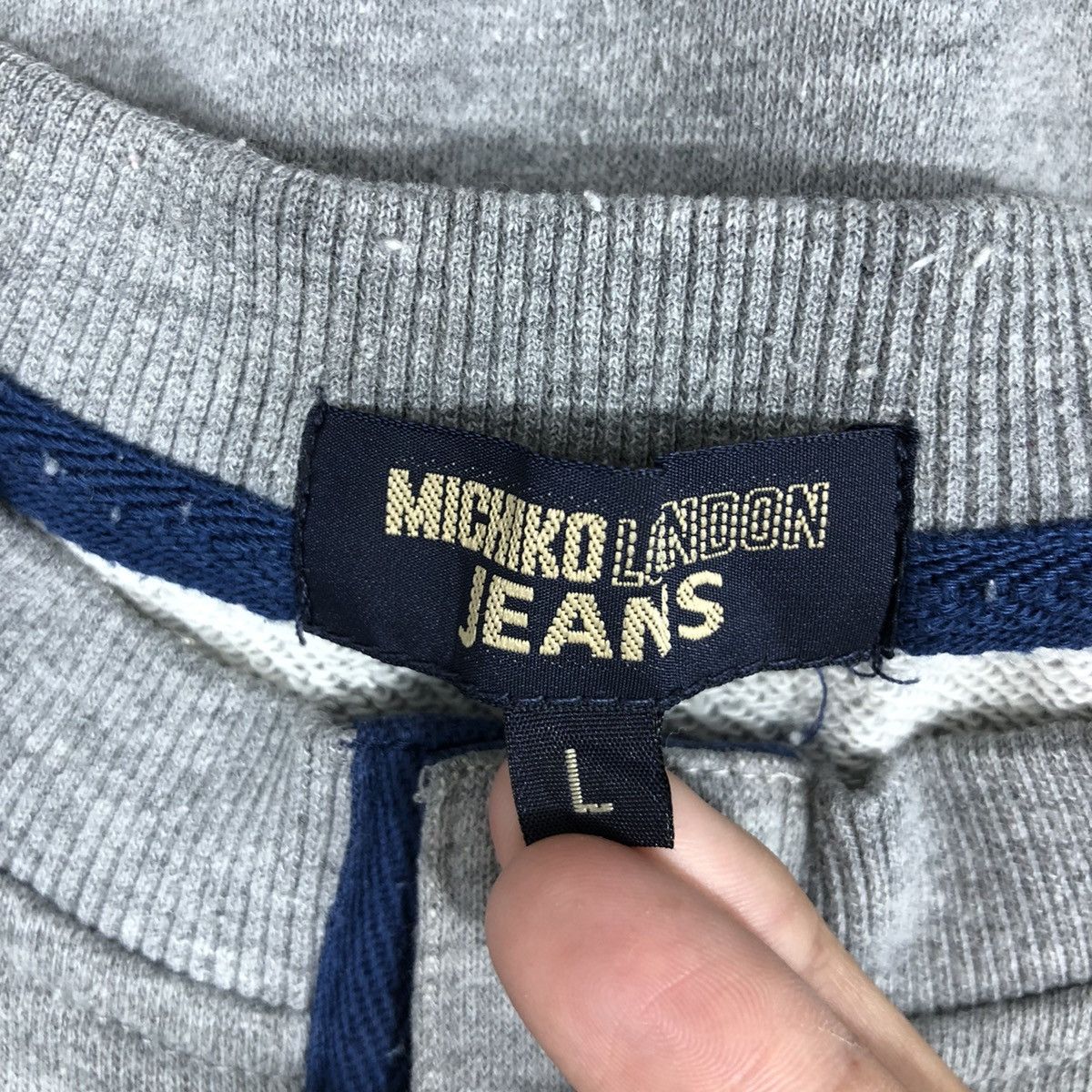 Japanese Brand × Michiko Koshino London × Vintage Vintage MICHIKO LONDON Jeans Sweatshirt Big Logo Crewneck Size US L / EU 52-54 / 3 - 4 Thumbnail
