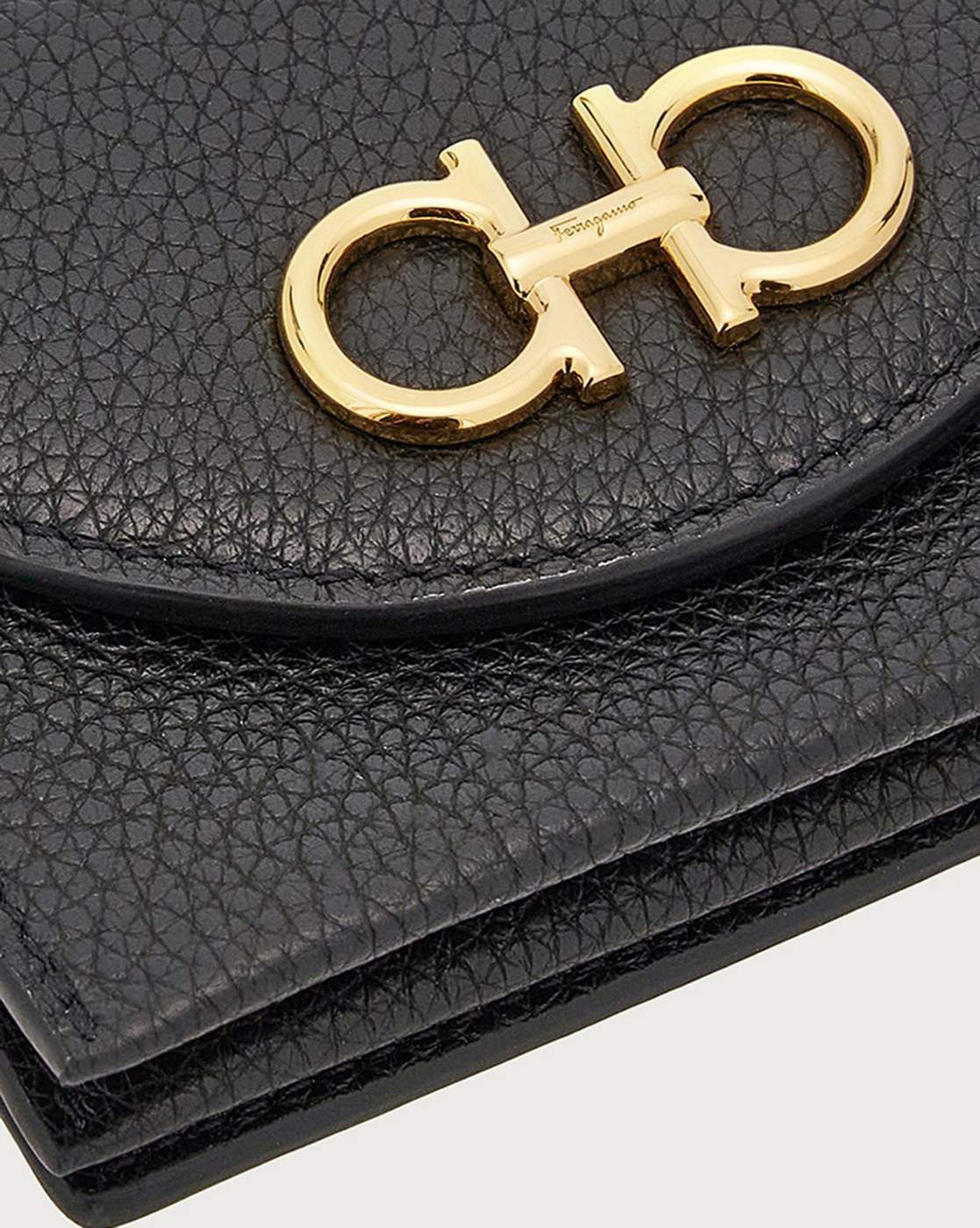 Salvatore Ferragamo o1s1rm0924 Size: OS / Gancini Leather Wallet in Black Size ONE SIZE - 5 Thumbnail