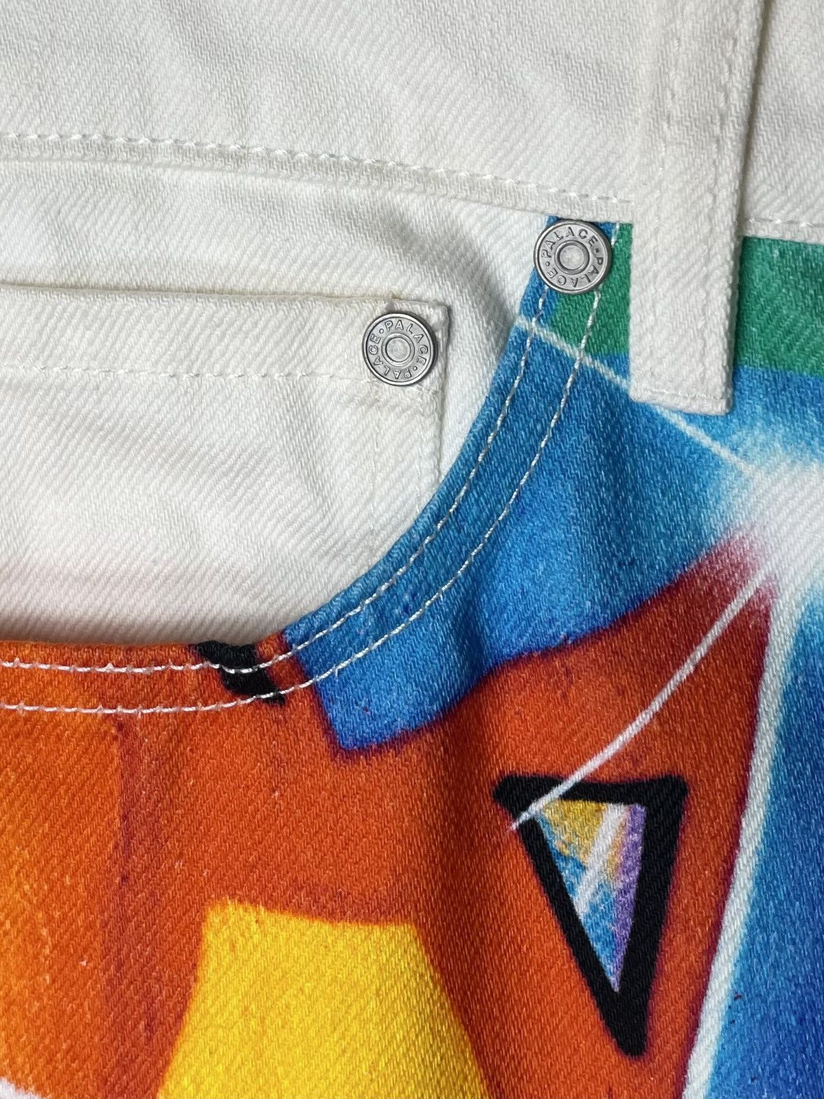 Palace Palace x Zomby DJ Graphic Printed Jeans Supreme White Pants Size US 34 / EU 50 - 10 Thumbnail
