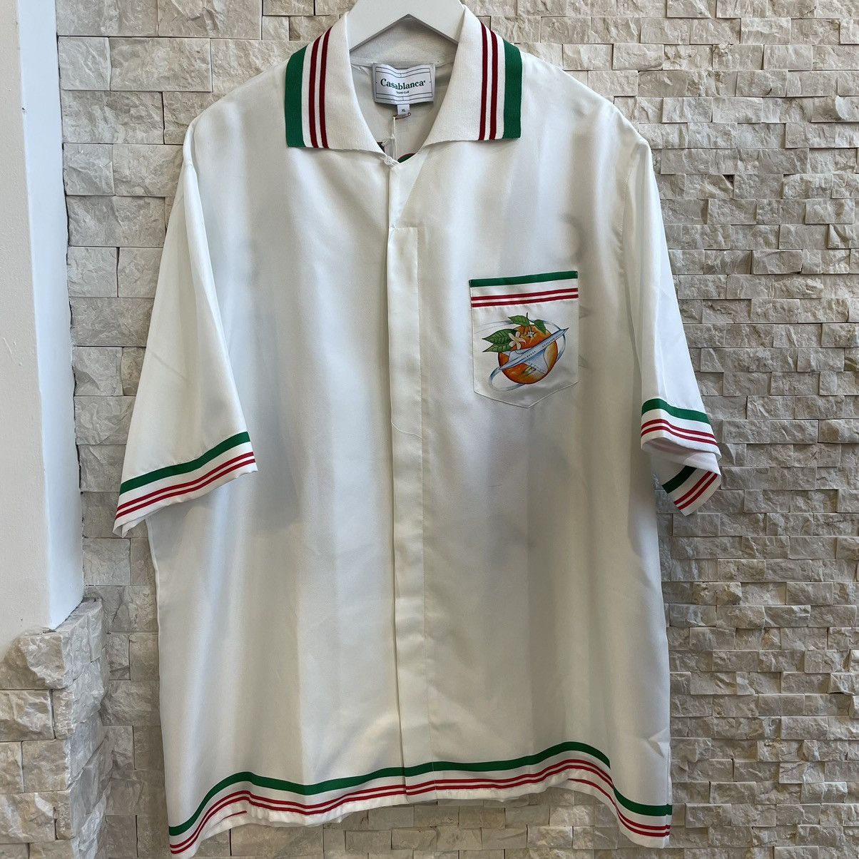 image of Casablanca Orbite Au Tour De L’Orange Size XL in White, Men's