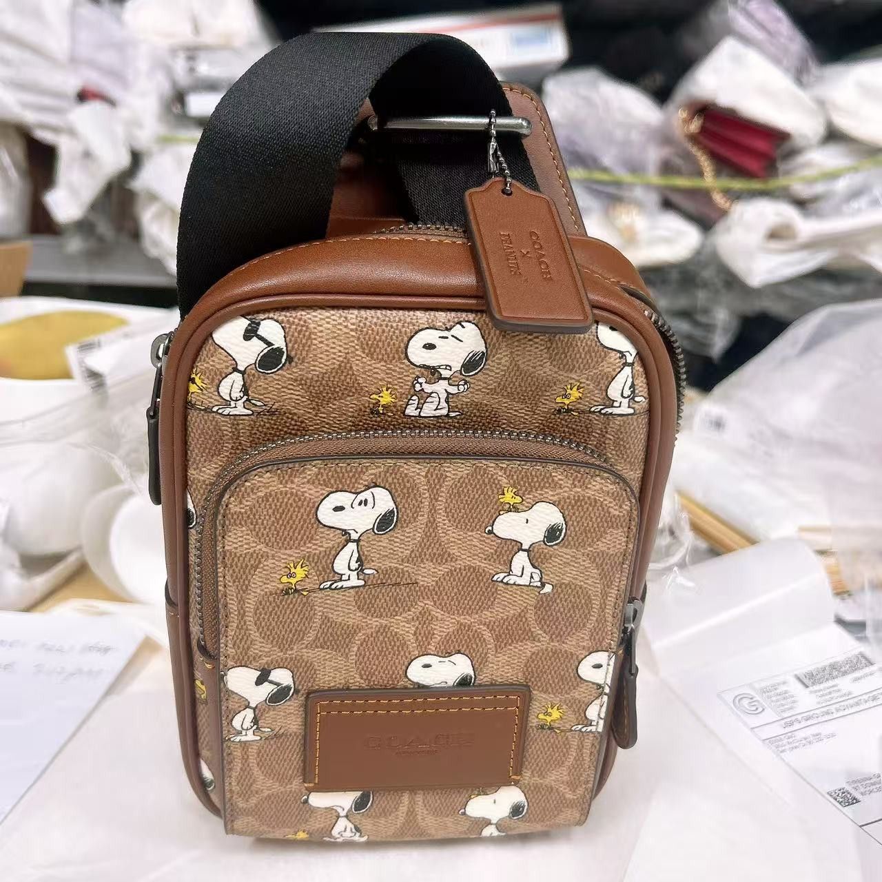 Coach Peanuts Racer Sling Pack in Signature Canvas With Snoopy Size ONE SIZE - 5 Thumbnail