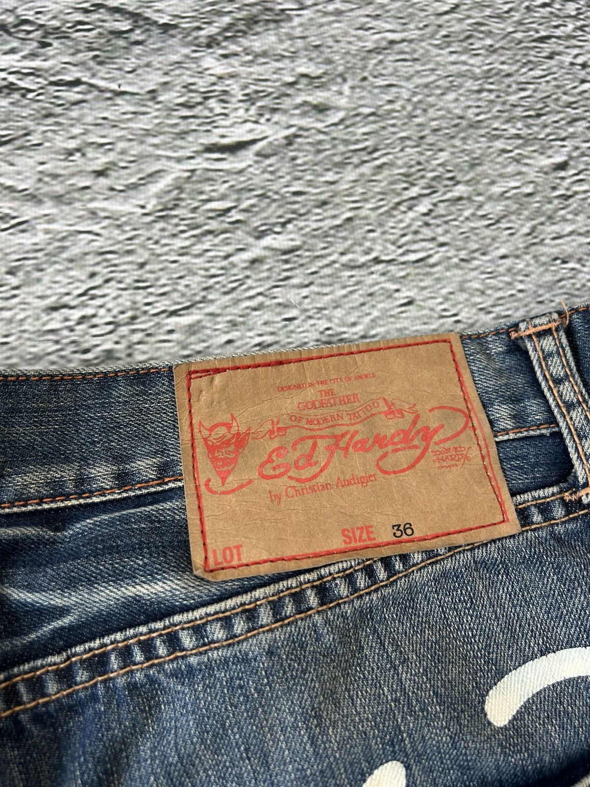 Christian Audigier Ed Hardy Christian Audigier vintage jeans big logo pants Size US 36 / EU 52 - 4 Thumbnail