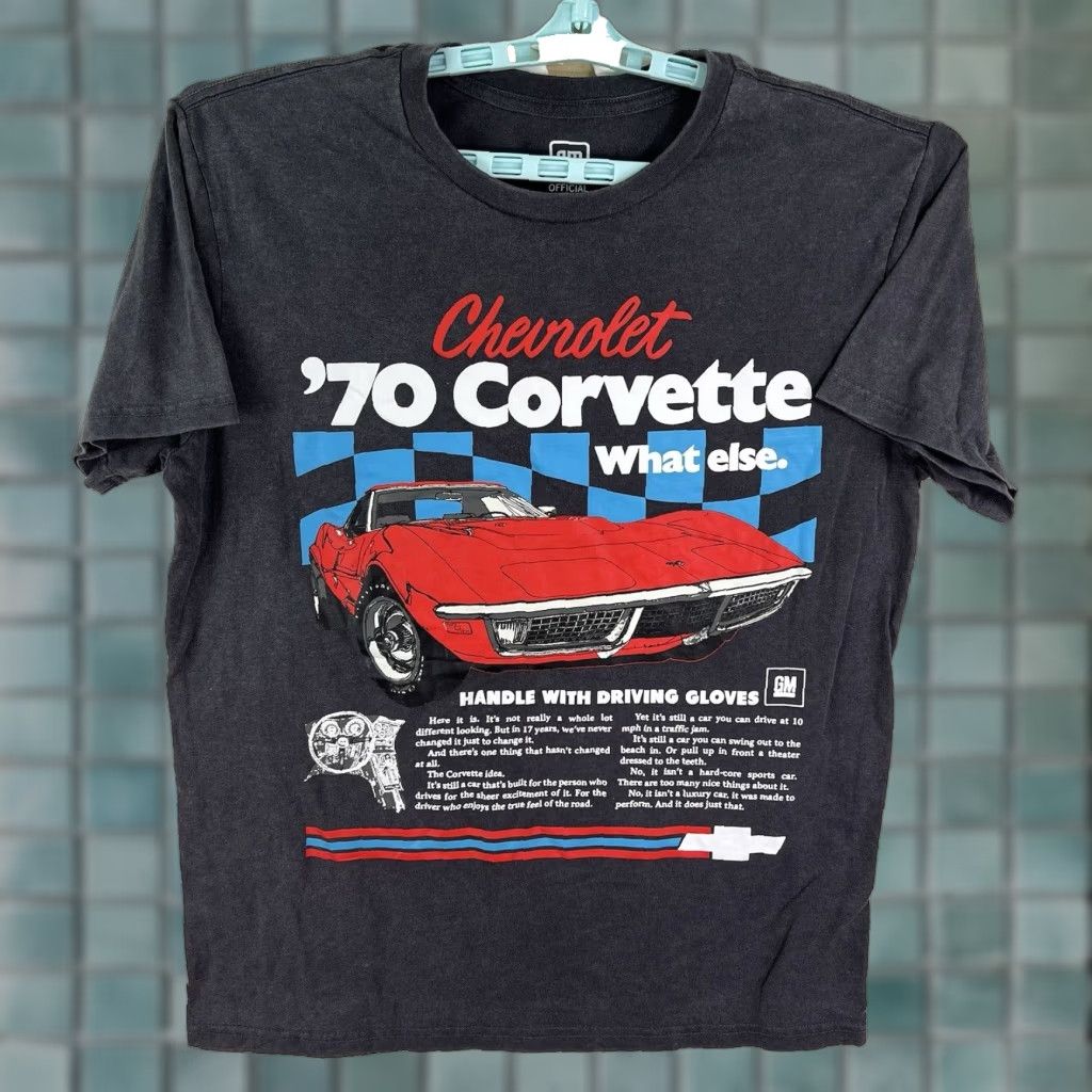 Etro VINTAGE 70 Chevrolet Corvette T-Shirt Mens L Black Retro Size US L / EU 52-54 / 3 - 1 Thumbnail