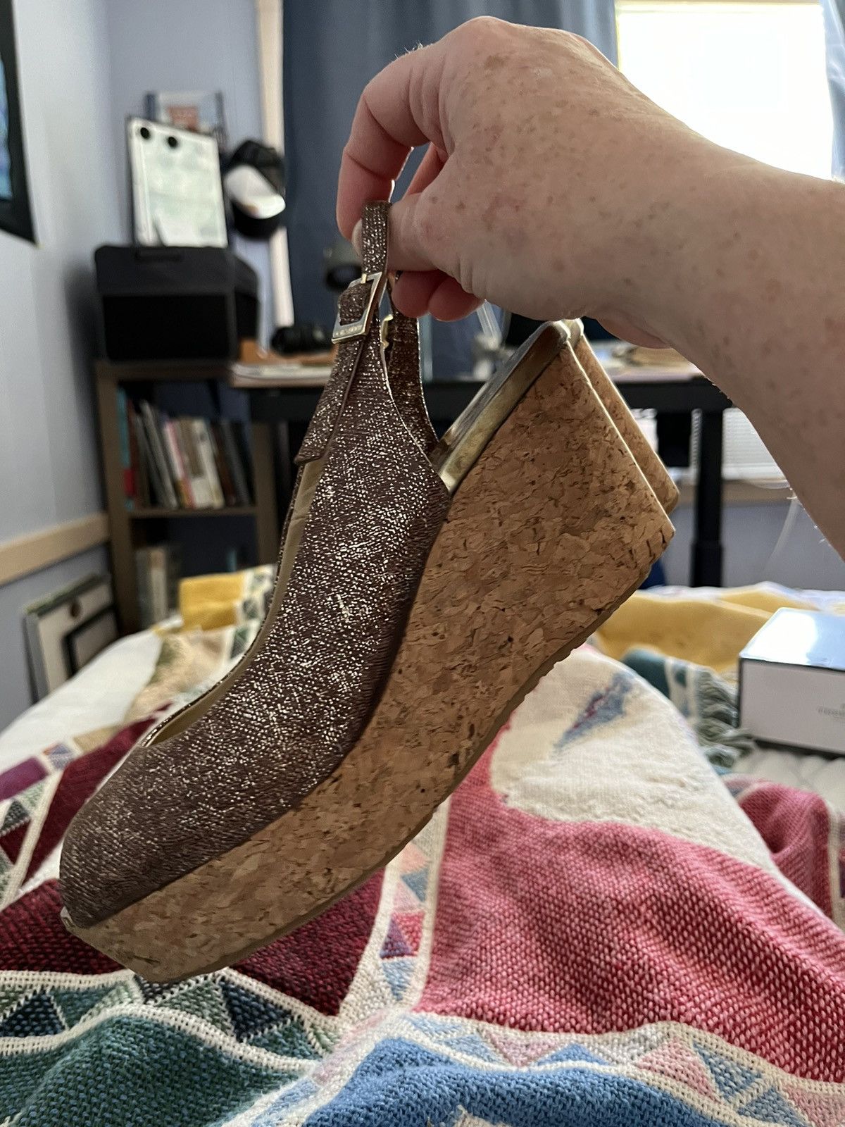 Jimmy Choo Jimmy Choo cork wedge sandals Size US 7.5 / IT 37.5 - 2 Thumbnail