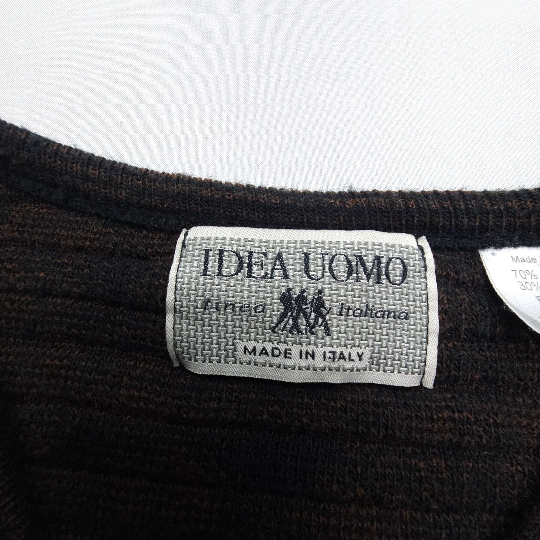 IDEA VINTAGE Idea Uomo Sweater Mens M Plaid Brown 90s Italy Knit Pullover Crew Neck Size US M / EU 48-50 / 2 - 3 Thumbnail