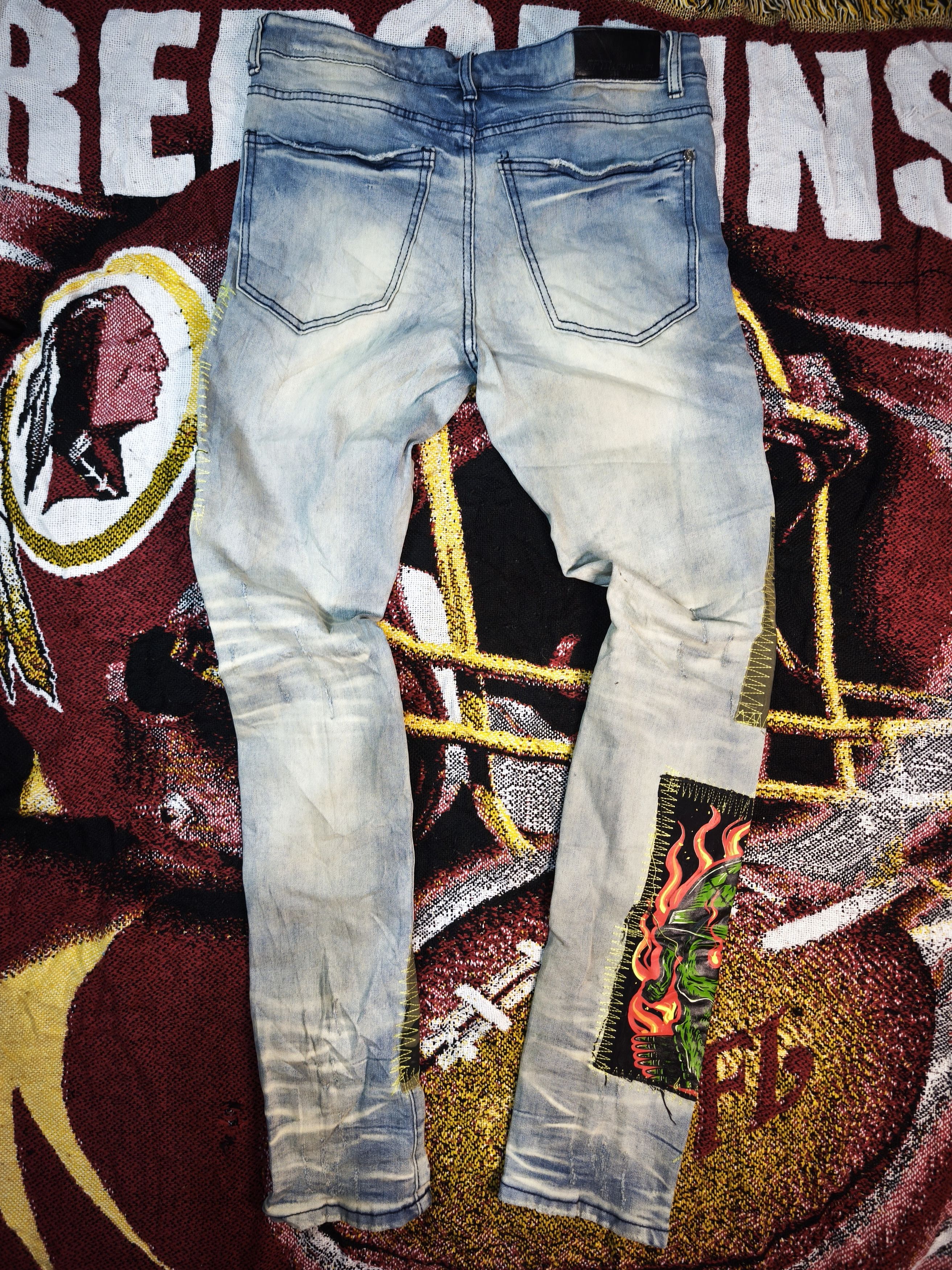 Designer × Punk and Yo GFTD Los Angeles x Army Slim-fit Jeans Size US 32 / EU 48 - 8 Thumbnail