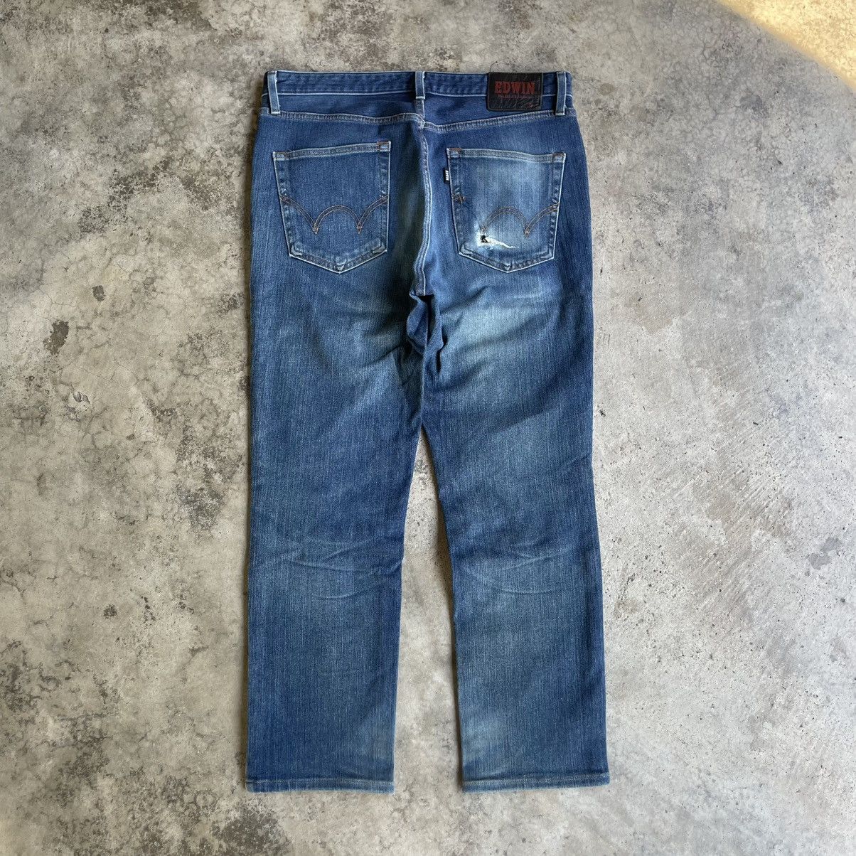 Edwin 🔥Vintage Edwin 503 Stoned Washed Distress Denim Jeans Size US 34 / EU 50 - 4 Thumbnail