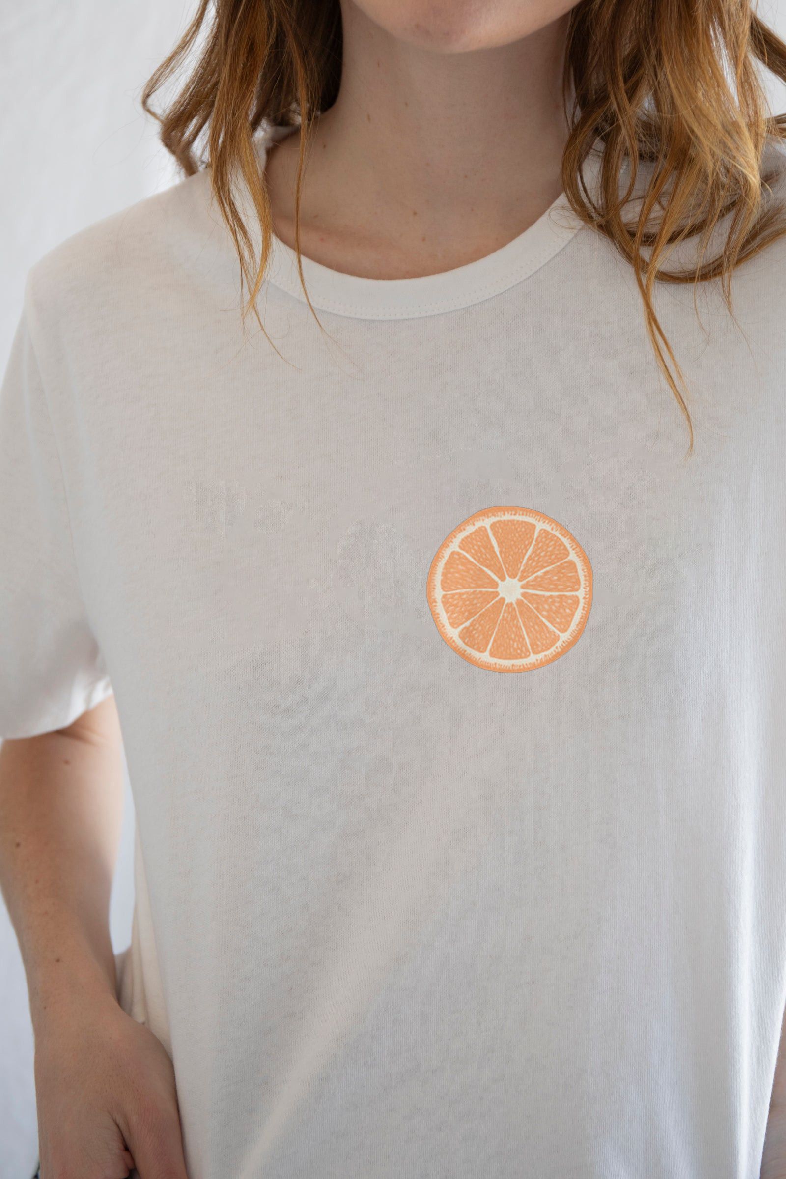 Designer × Vintage Open Orange Tee | Vibrant Citrus Graphic Size S / US 4 / IT 40 - 1 Thumbnail