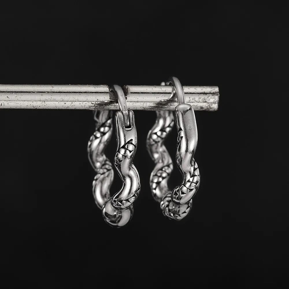 Jewelry Twisted Stainless Steel Geometric Wave Earring Size ONE SIZE - 6 Thumbnail