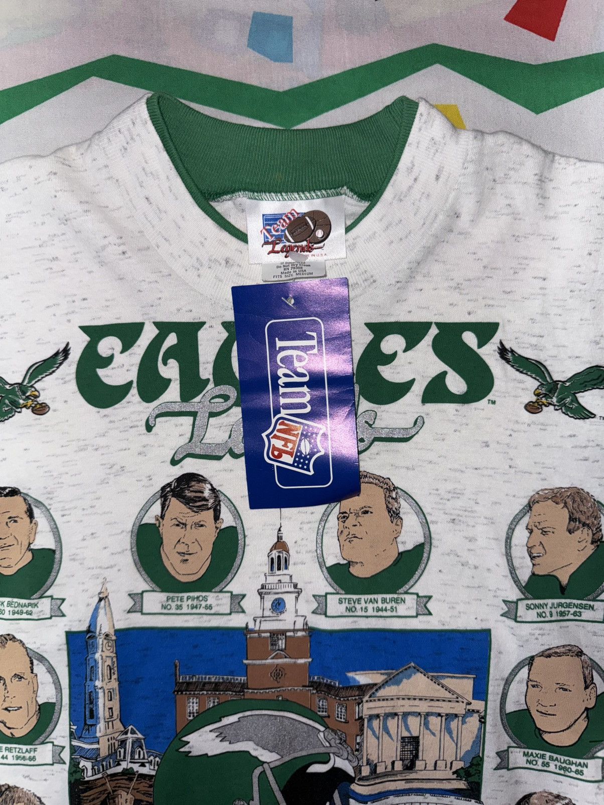 Other VINTAGE NWT 1990 Philadelphia Eagles Team Legends T-shirt Size US M / EU 48-50 / 2 - 3 Thumbnail