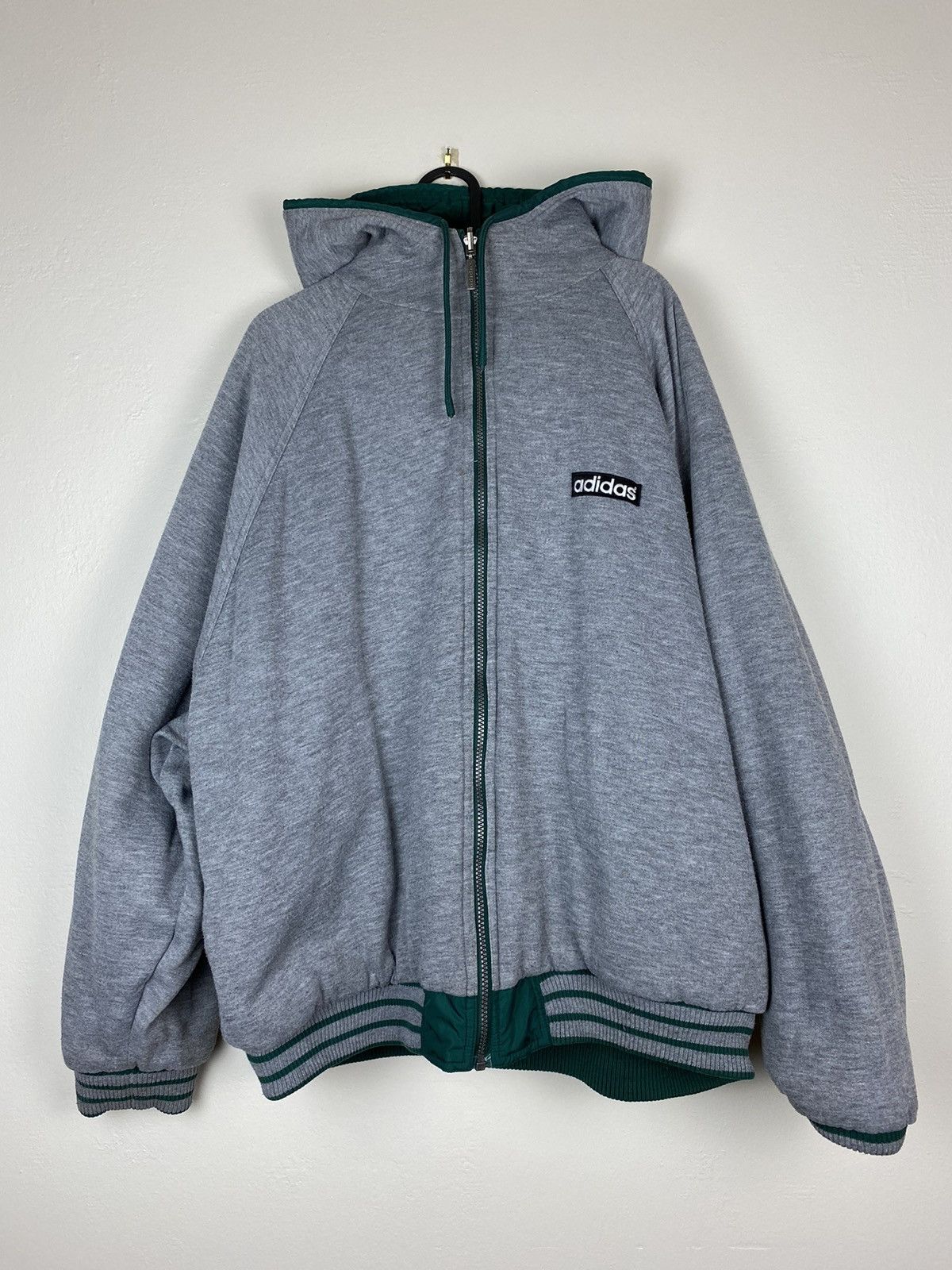 Adidas Vintage 90’s Reversible Adidas Green Zip Up Puffer Jacket Size US XL / EU 56 / 4 - 3 Thumbnail