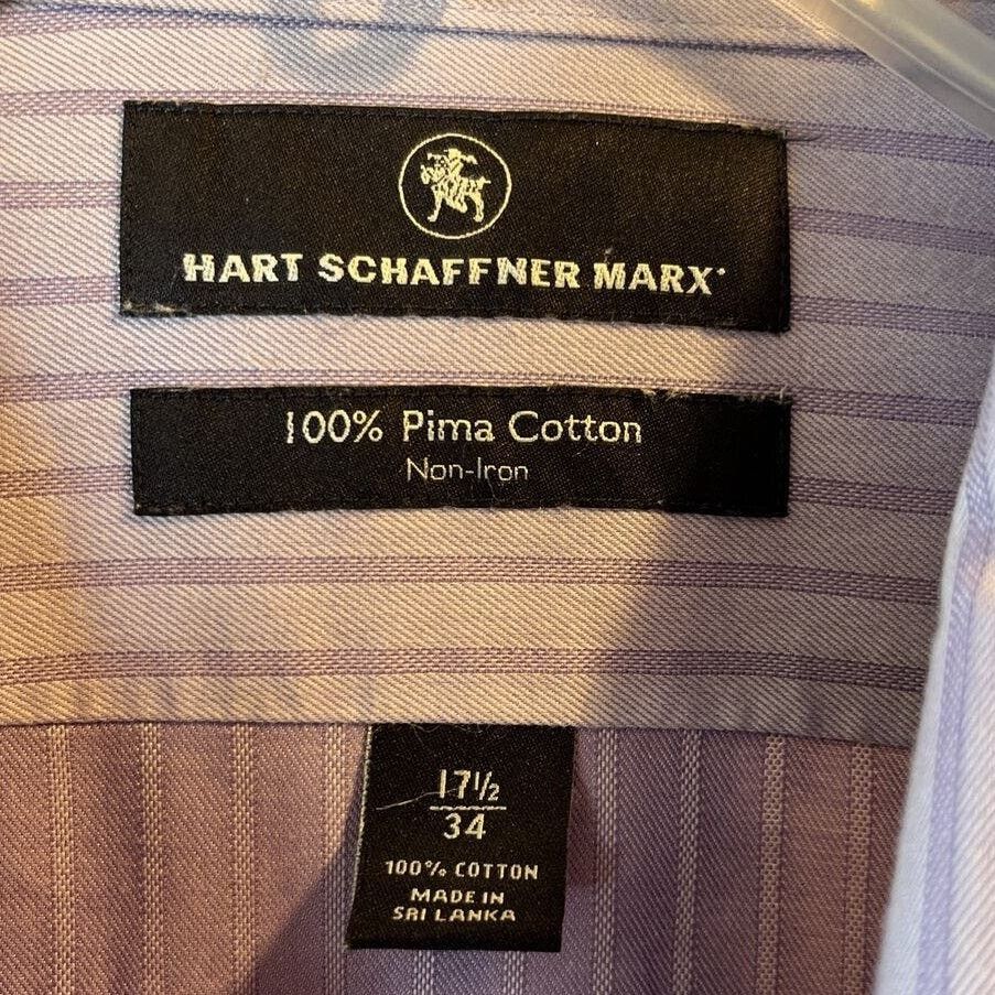 Hart Schaffner Marx Hart Schaffner Marx Men’s 17.5 34 Purple stripe cotton shirt Size US XXL / EU 58 / 5 - 2 Thumbnail