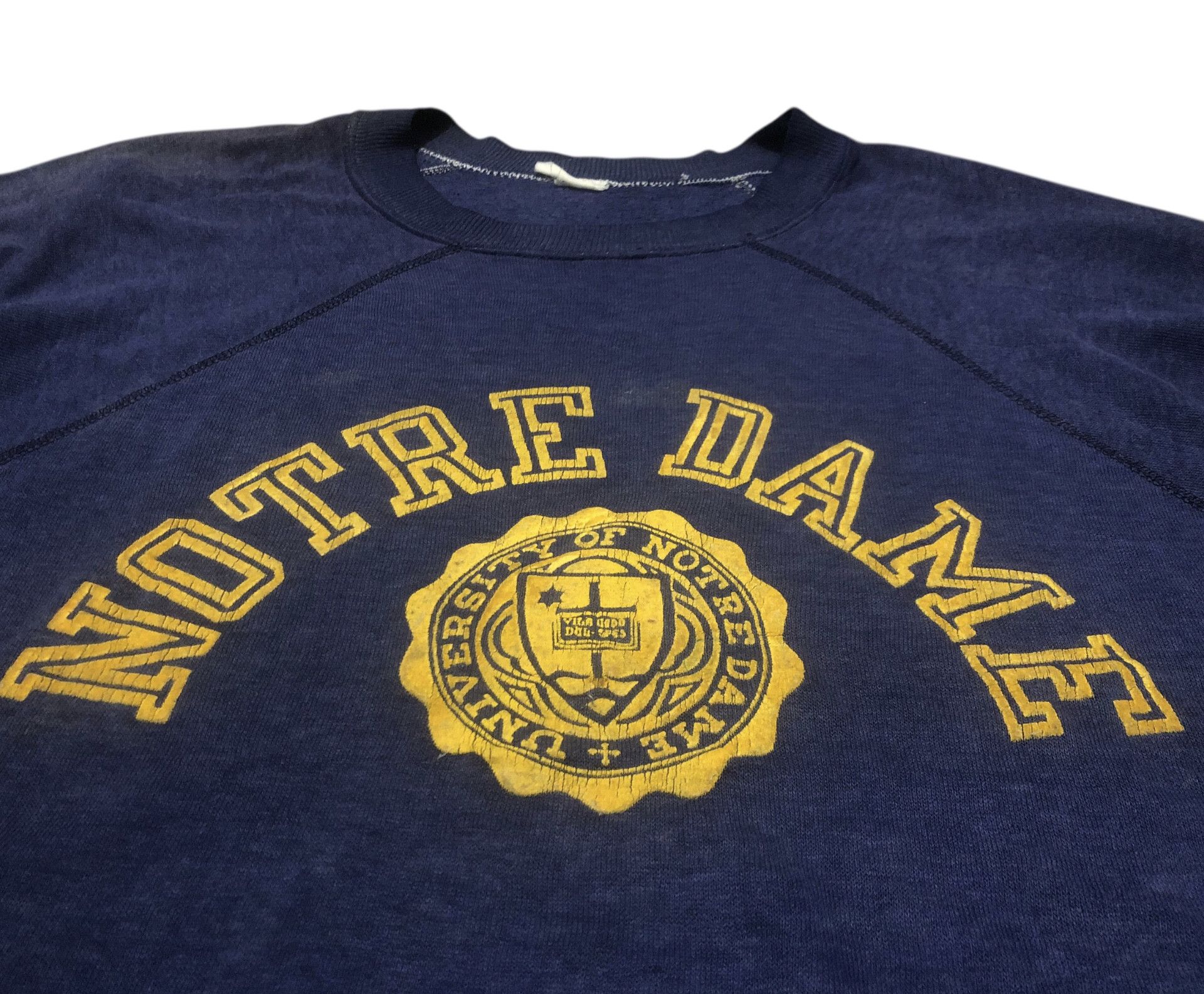 Vintage Vintage 70s/80s NOTRE DAME University Paper Thin Sweatshirt Size US XL / EU 56 / 4 - 5 Thumbnail