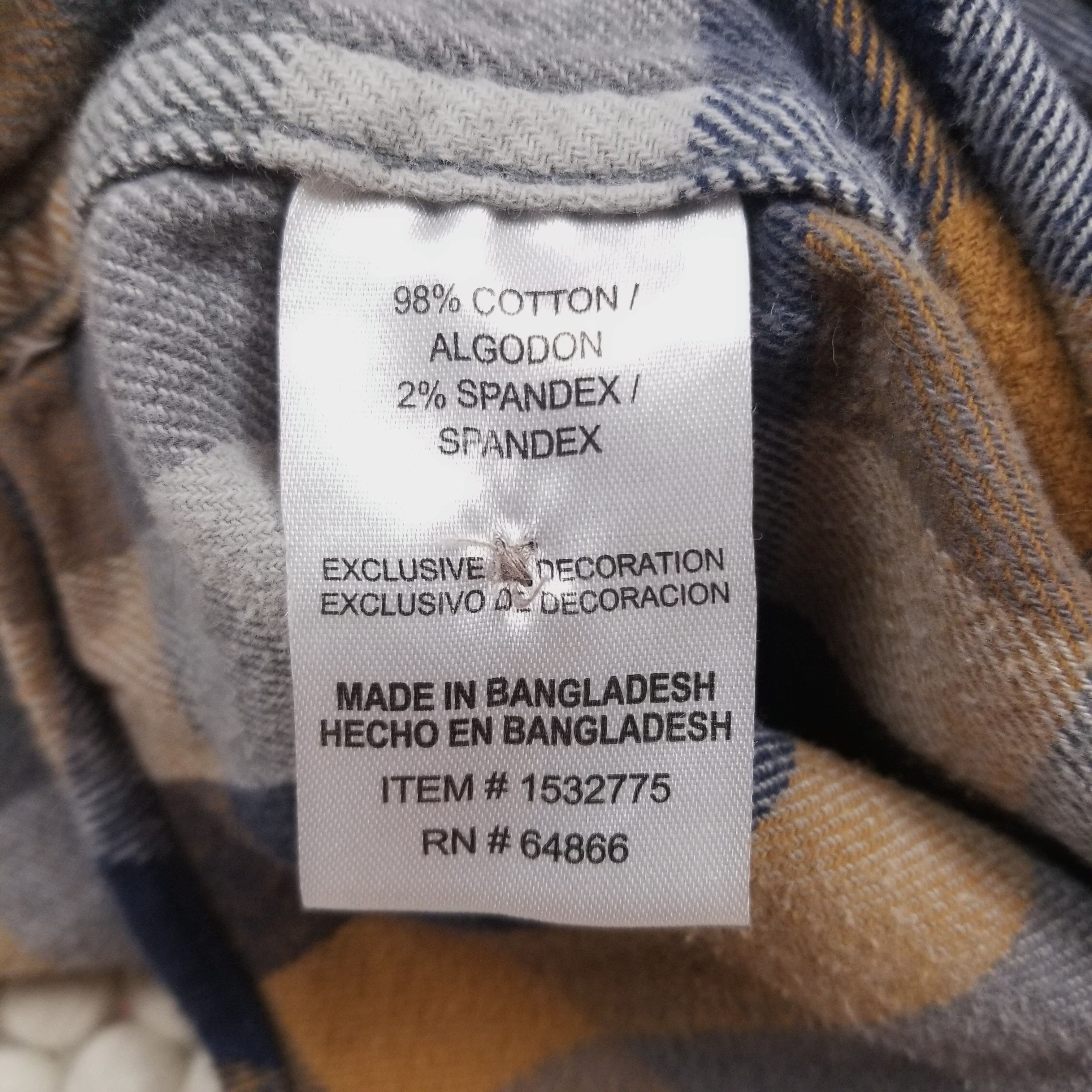 Lee Stretch Flannel Plaid Shirt Camel Tan Gray Size US L / EU 52-54 / 3 - 7 Thumbnail
