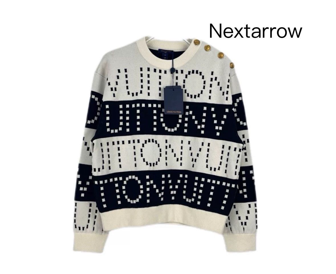 Louis Vuitton Louis Vuitton Black and white wide sheep wool sweater Size US M / EU 48-50 / 2 - 1 Thumbnail