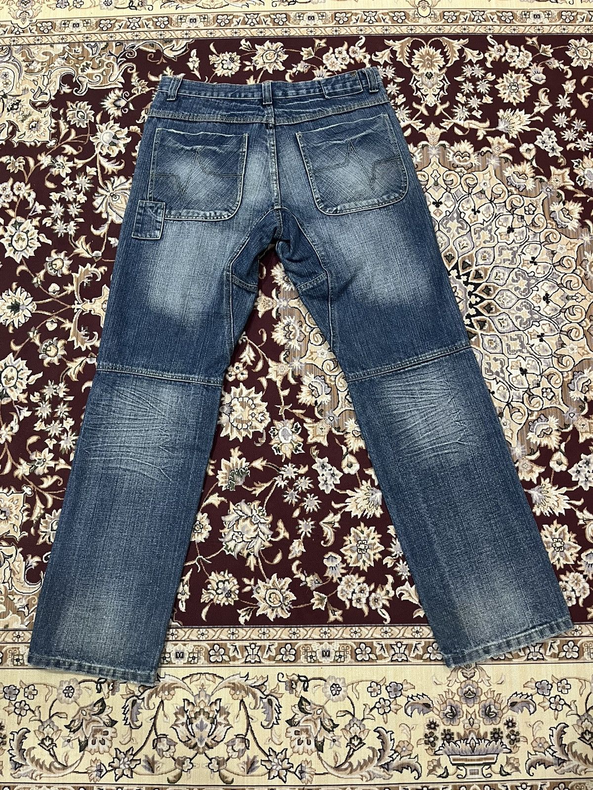 Japanese Brand T Traxx Double Knee Stain Denim Size US 34 / EU 50 - 2 Thumbnail