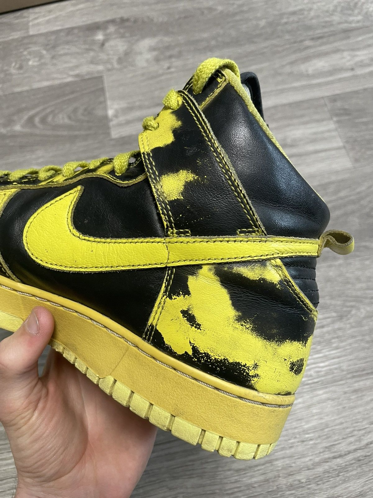 Nike Nike 5 Dunk High 1985 SP Yellow Acid Wash Sneaker Shoes Size US 10.5 / EU 43-44 - 17 Thumbnail