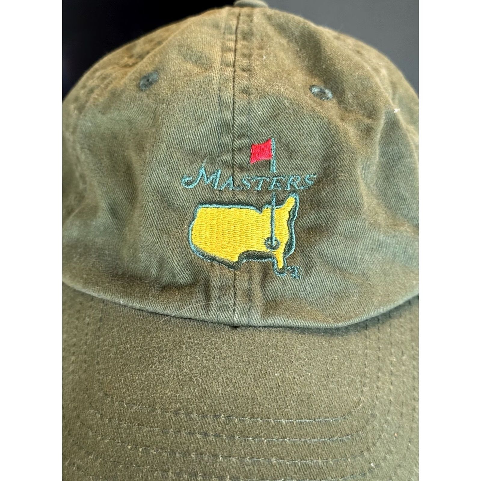 Vintage VINTAGE Masters Tournament Bubba Golf Green Strapback Cap Augusta Hat Men One Size Green Adjustable Cotton Golf Hat Cap Sports Size ONE SIZE - 2 Thumbnail