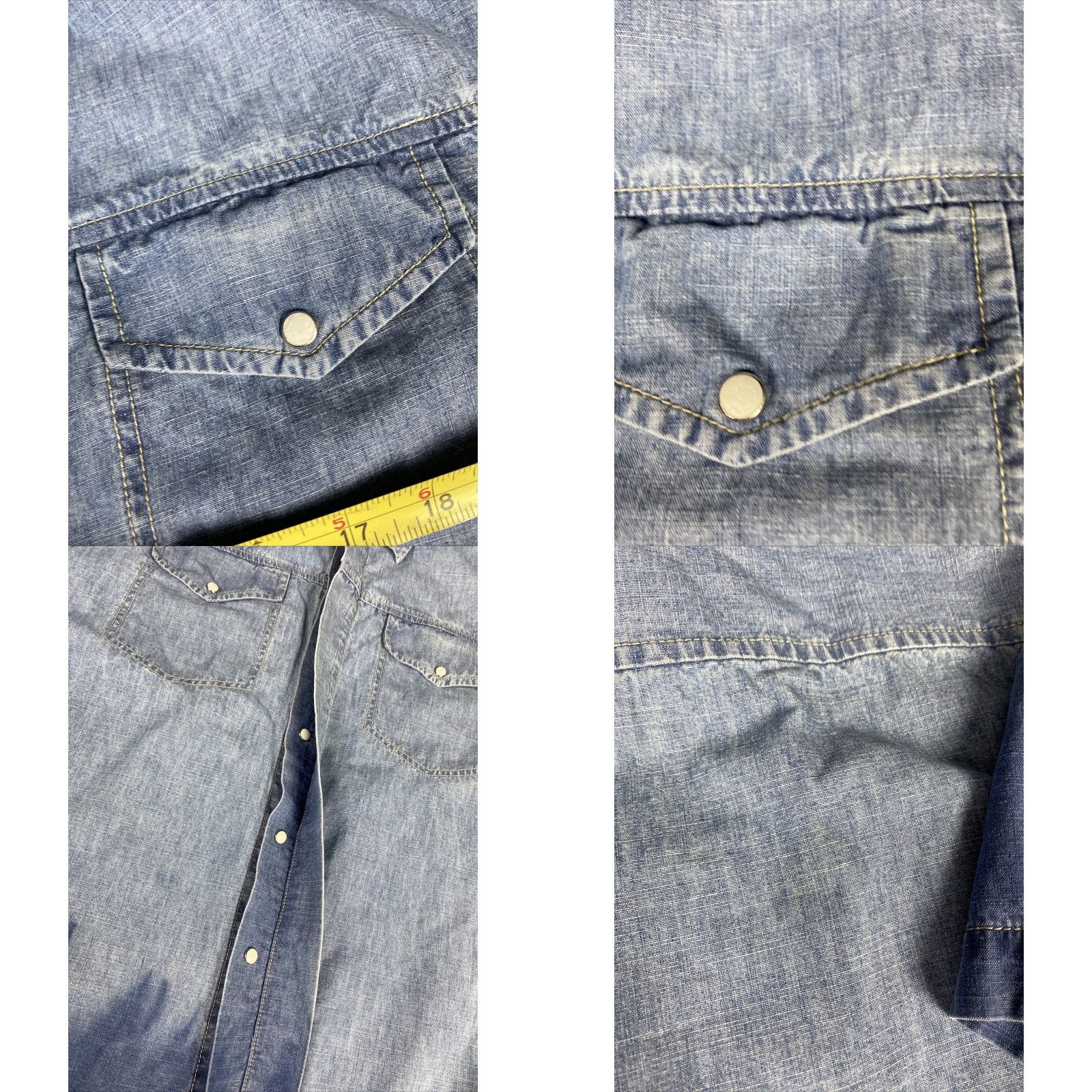 Sean John VINTAGE Sean John Denim Jean Shirt Short Sleeve XL Mens Blue Button Snap Shirt Size US XL / EU 56 / 4 - 8 Thumbnail