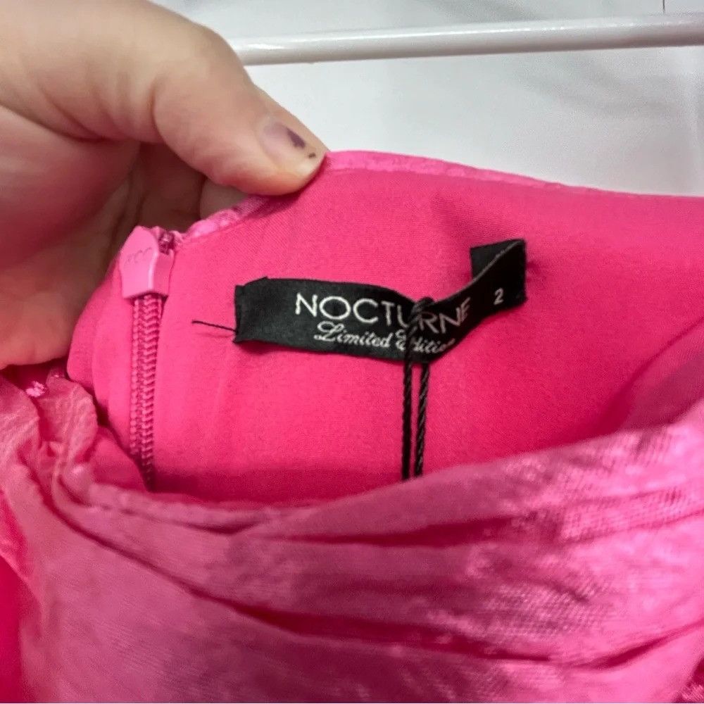 NOCTURNE NOCTURNE LIMITED EDITION BALLOON SLEEVE FUCHSIA DRAPED DRESS Size M / US 6-8 / IT 42-44 - 10 Thumbnail