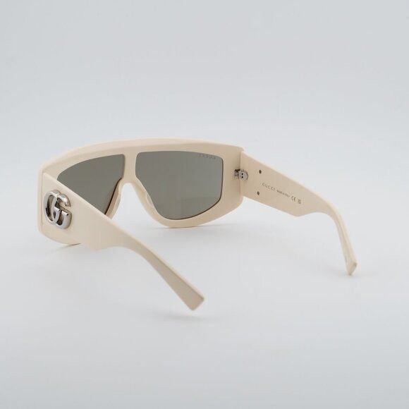 Gucci Gucci GG1950S 004 Sunglasses Ivory Shield Frame, Brown Lense Size ONE SIZE - 10 Thumbnail