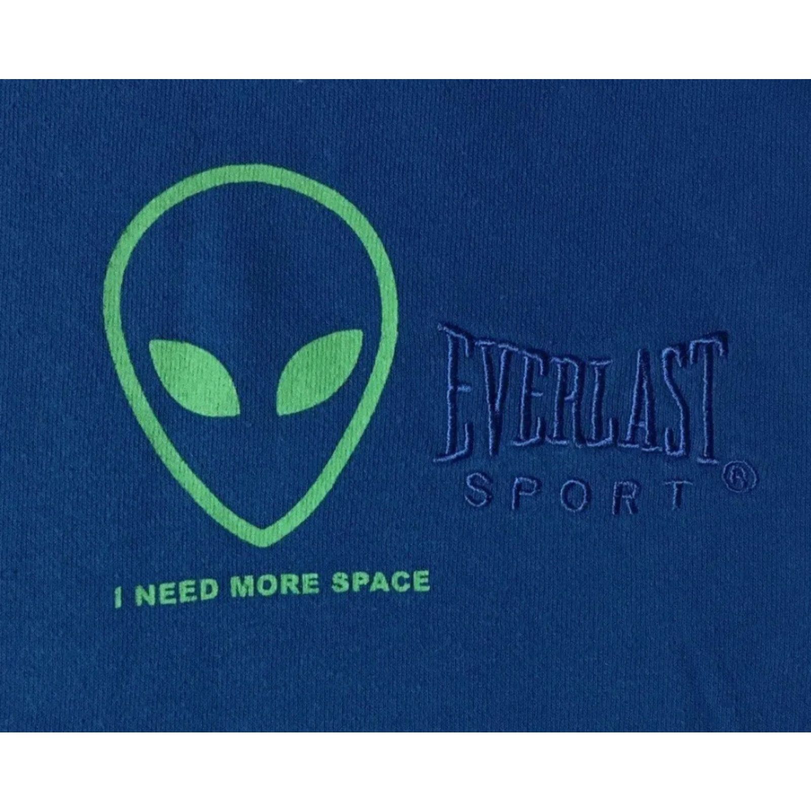 Vintage VINTAGE Alien I Need More Space Sweatshirt XL Blue Logo Grunge 90s Y2K Hoodie Mens Pullover Sweatshirt Size US XL / EU 56 / 4 - 2 Thumbnail