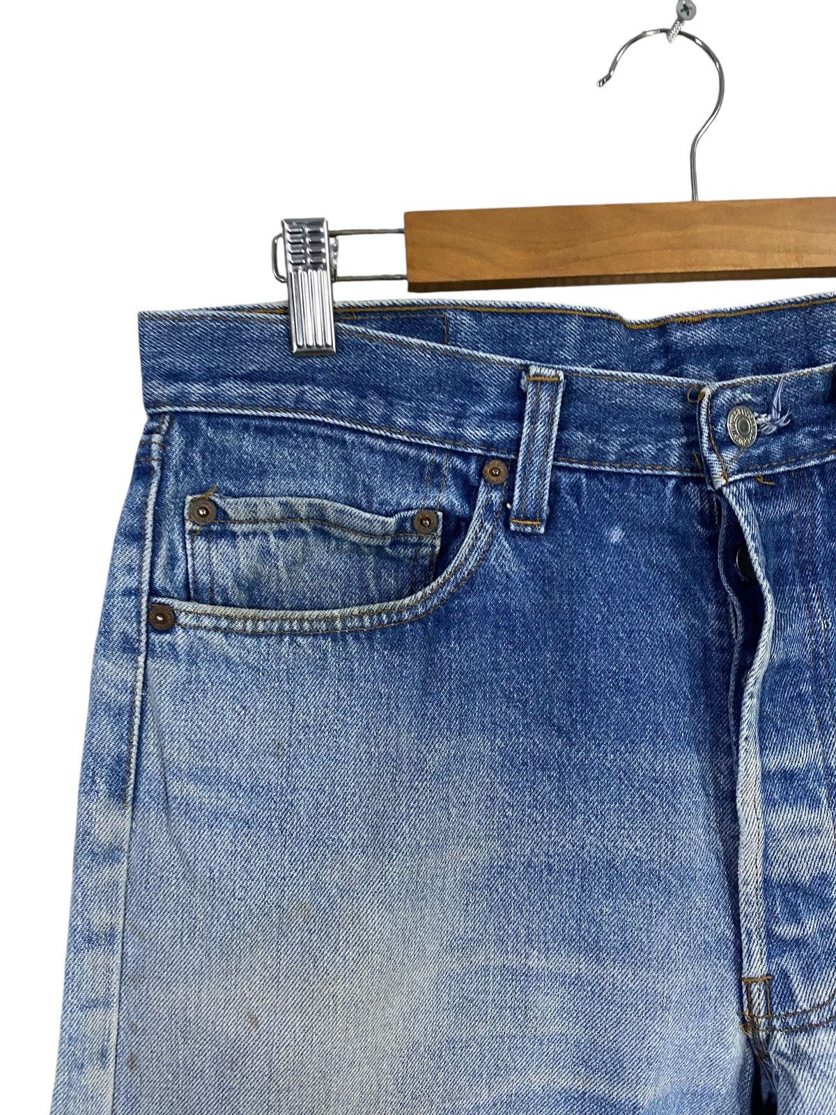 Levi's Vintage 70s 1501-0117 single R denim W35 distressed Size US 35 - 3 Thumbnail