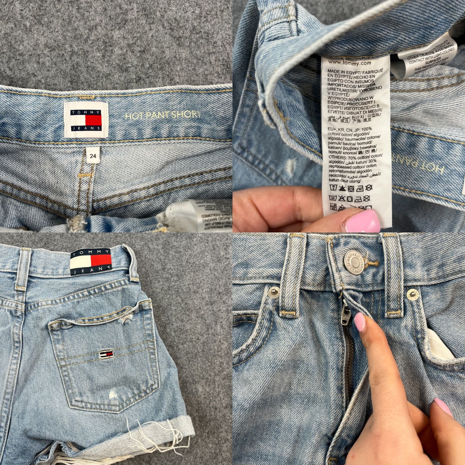 Tommy Hilfiger Tommy Hilfiger Womens Denim Shorts 24 UK 4 Blue Cut Offs Frayed Logo Hot Pants Denim Shorts Womens Blue Logo 90s? Size 27" / US 4 / IT 40 - 8 Thumbnail