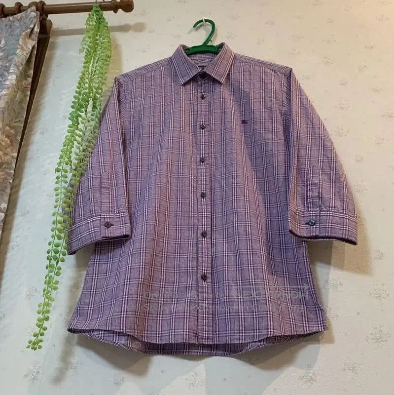 Burberry Burberry Long Sleeve Purple Cotton Shirt. Size M / US 6-8 / IT 42-44 - 3 Thumbnail