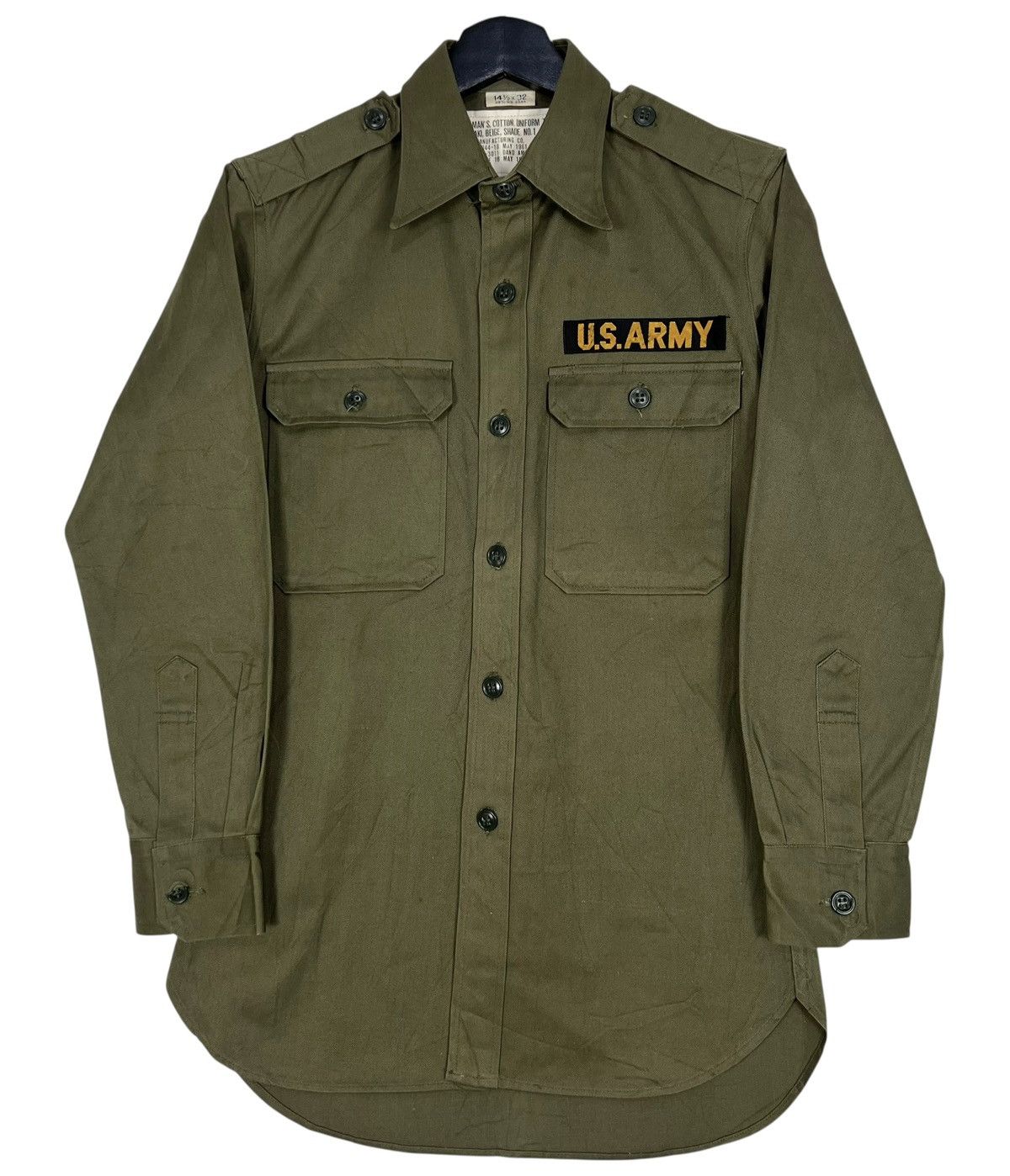 Vintage Vintage 60s US Army OG107 HBT Utility Shirt Size US S / EU 44-46 / 1 - 1 Thumbnail