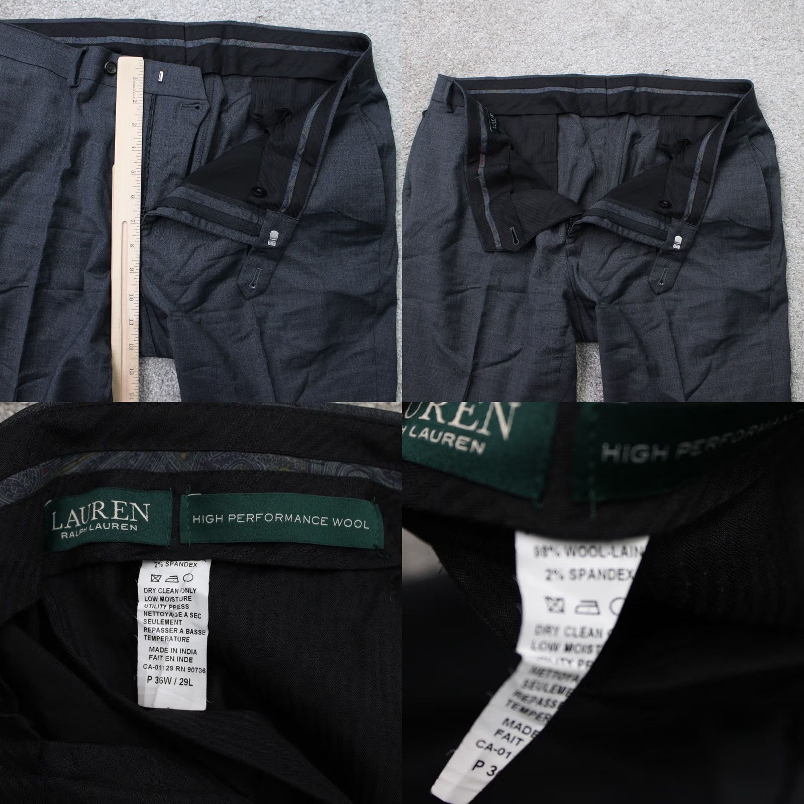 Ralph Lauren LAUREN Ralph Lauren Dress Pants Mens 36x29 Gray Wool Stretch Dress Pants Mens Regular Gray 36 Inseam 29 Straight Front Flat Front Size US 36 / EU 52 - 8 Thumbnail