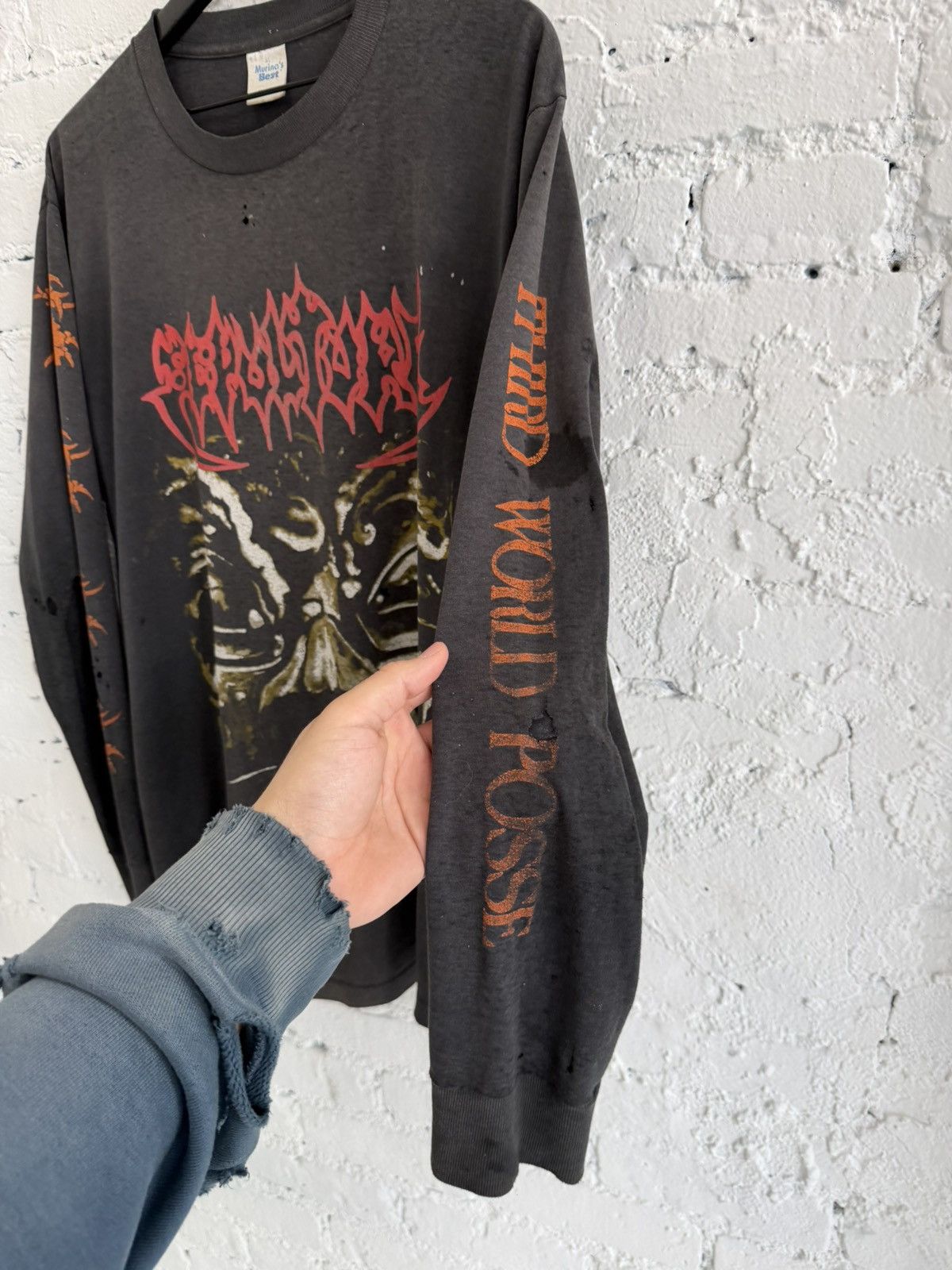 Vintage 1992 SEPULTURA ‘THIRD WORLD POSSE TOUR’ L/S TEE Size US XL / EU 56 / 4 - 3 Thumbnail