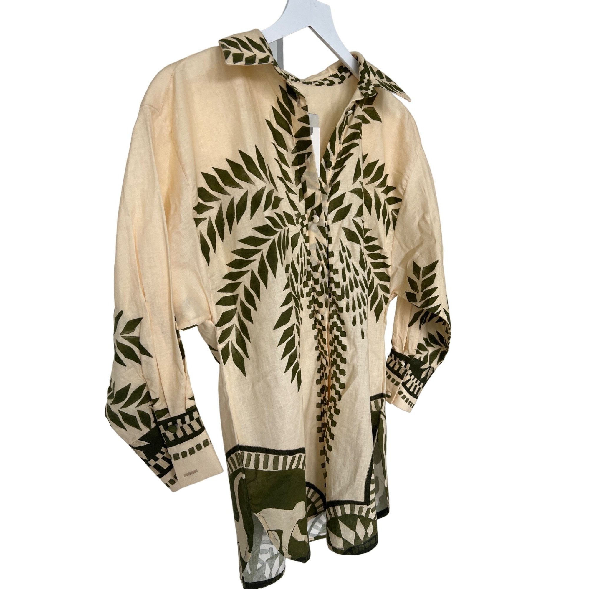Anthropologie Eugenia Fernández Rihad Monkey Print Buttondown Blouse Size XS / US 0-2 / IT 36-38 - 6 Thumbnail