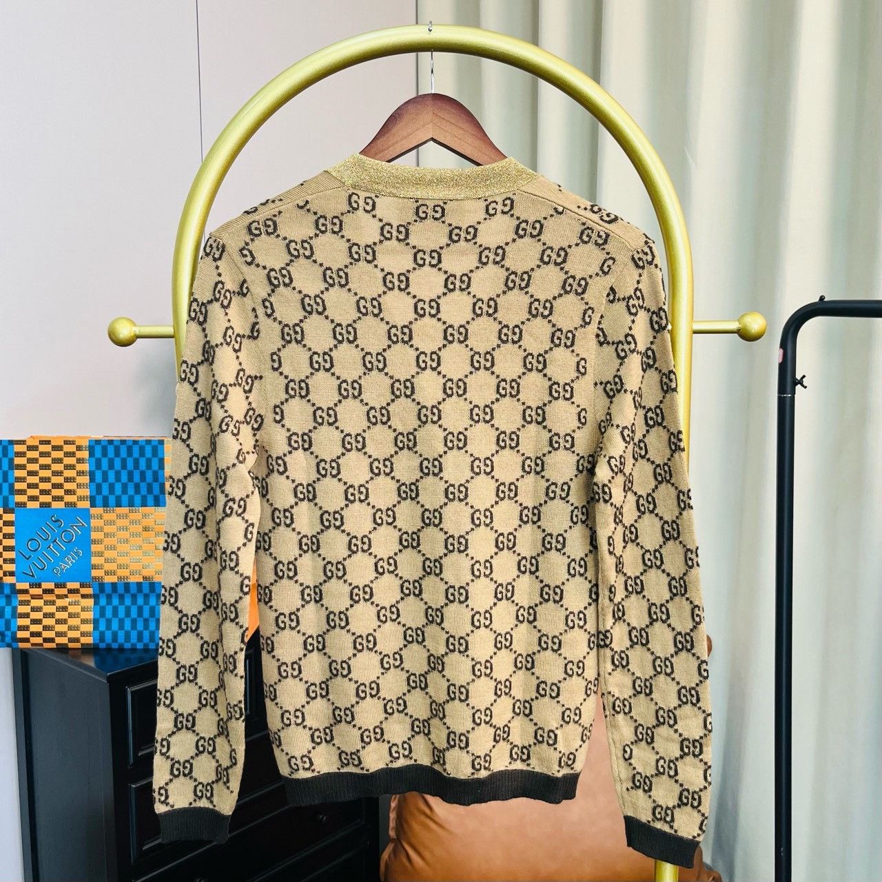 Gucci Gucci Gold full-print knitted cardigan swaeter 2501-Nextarr Size US XS / EU 42 / 0 - 2 Thumbnail