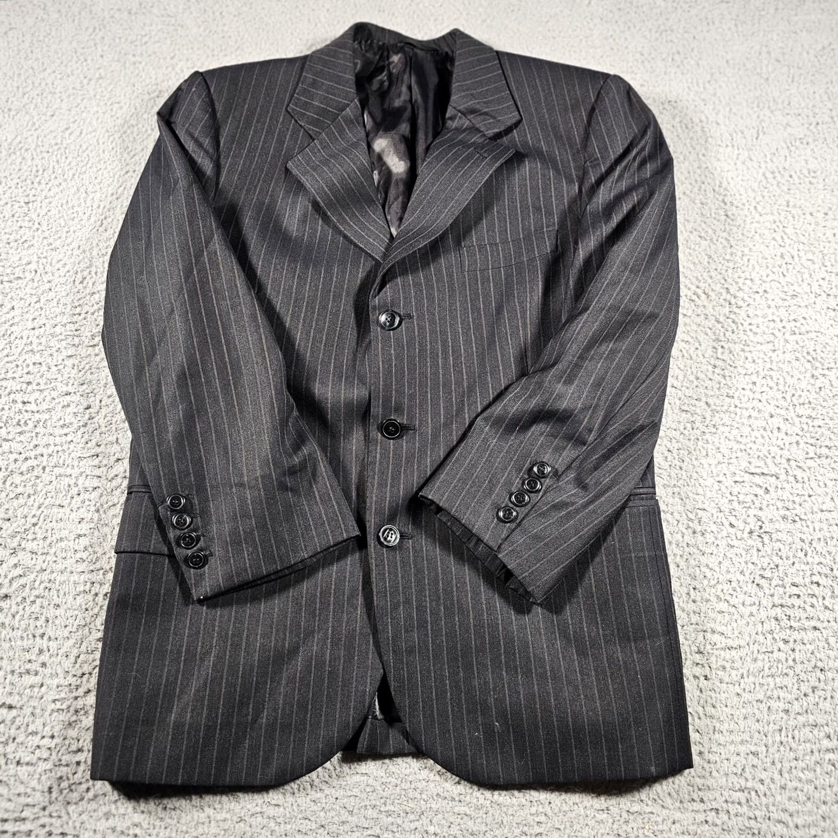 Vintage Giovan & Carlo Super 120s Mens Blazer Sport Coat Dark Gray Size 44R - 4 Thumbnail