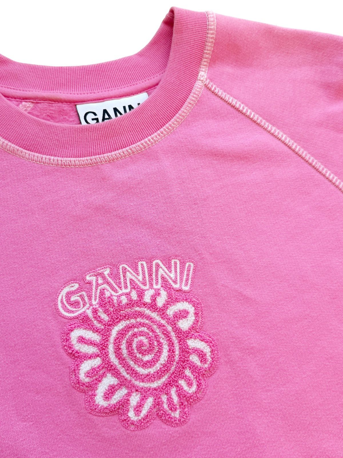 Ganni Ganni Big Embroidery Logo Women Sweatshirt Pink Color XS-S Size XS / US 0-2 / IT 36-38 - 5 Thumbnail