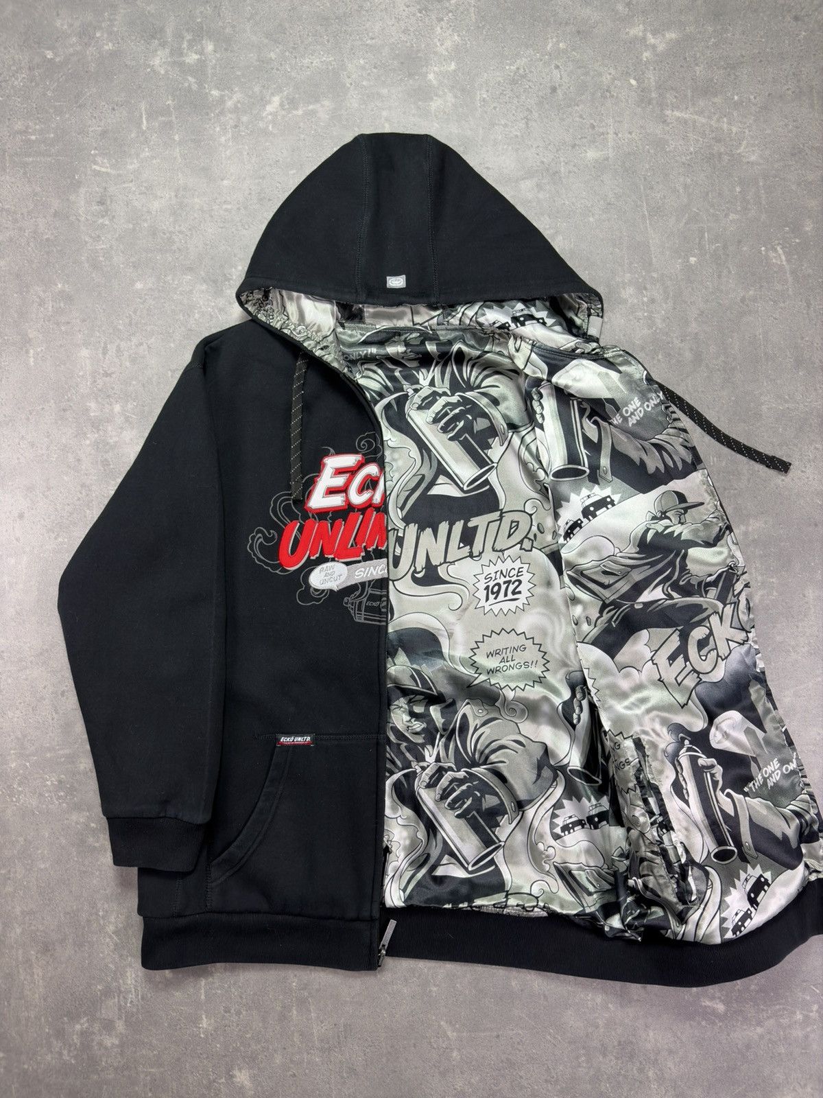 Ecko Unltd. 00s Ecko Unltd. Reversible AOP Printed Baggy Zip Hoodie XXL Size US XXL / EU 58 / 5 - 11 Thumbnail