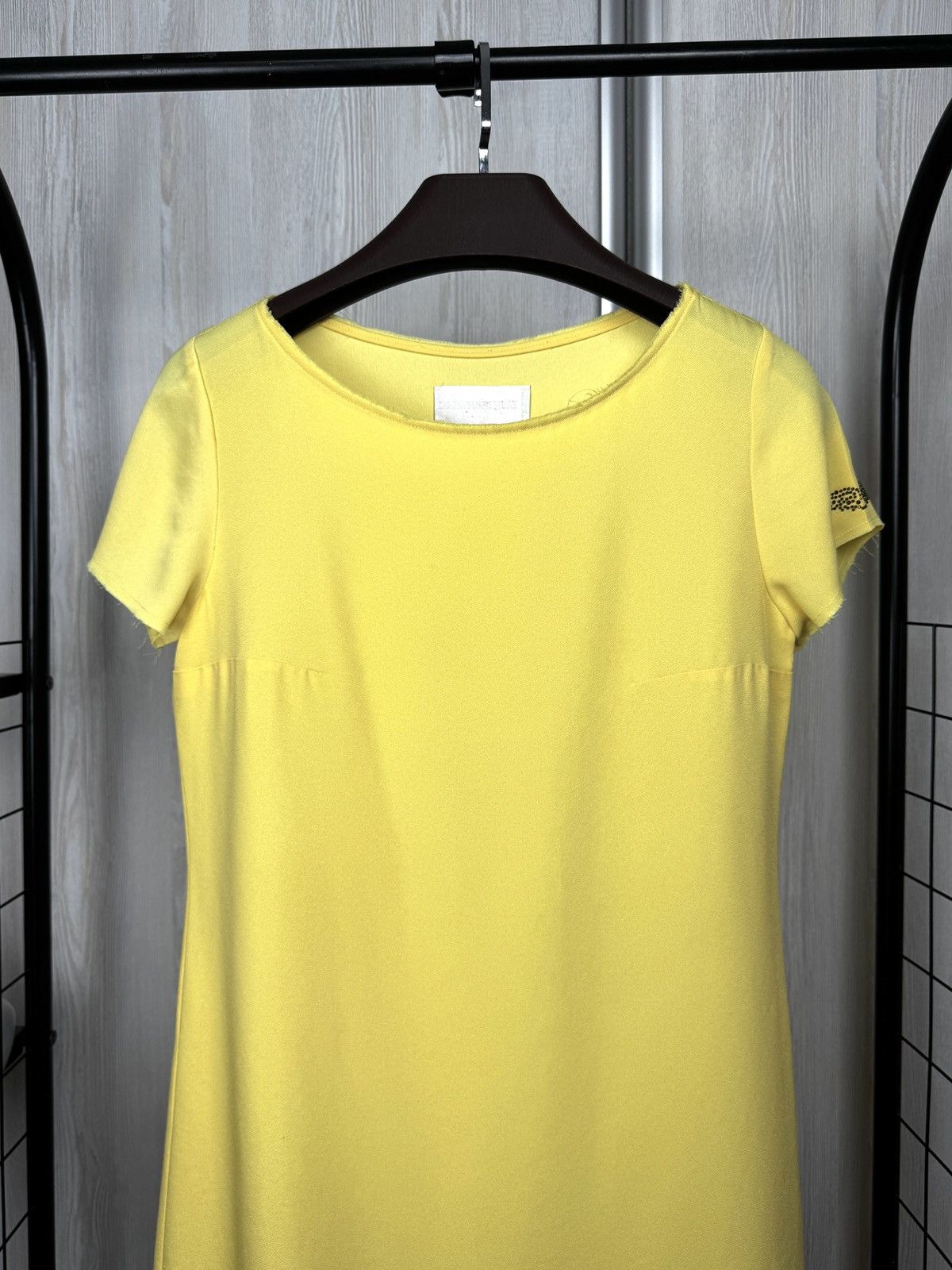 Zadig & Voltaire Zadig & Voltaire Deluxe Rani Yellow Embellished Shift Dress Size S / US 4 / IT 40 - 3 Thumbnail