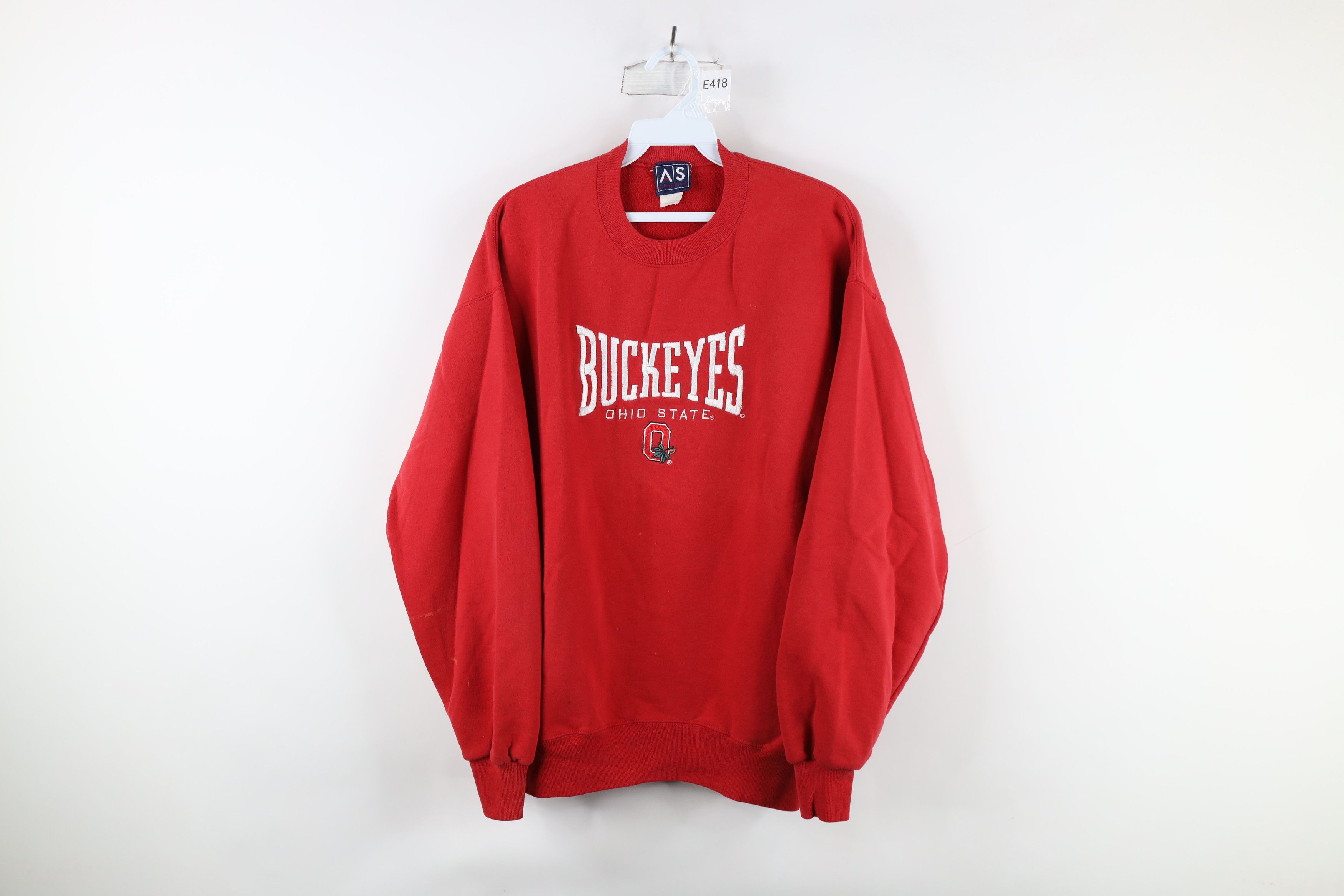 Vintage Vintage 90s Ohio State University Crewneck Sweatshirt Red Size US L / EU 52-54 / 3 - 1 Thumbnail