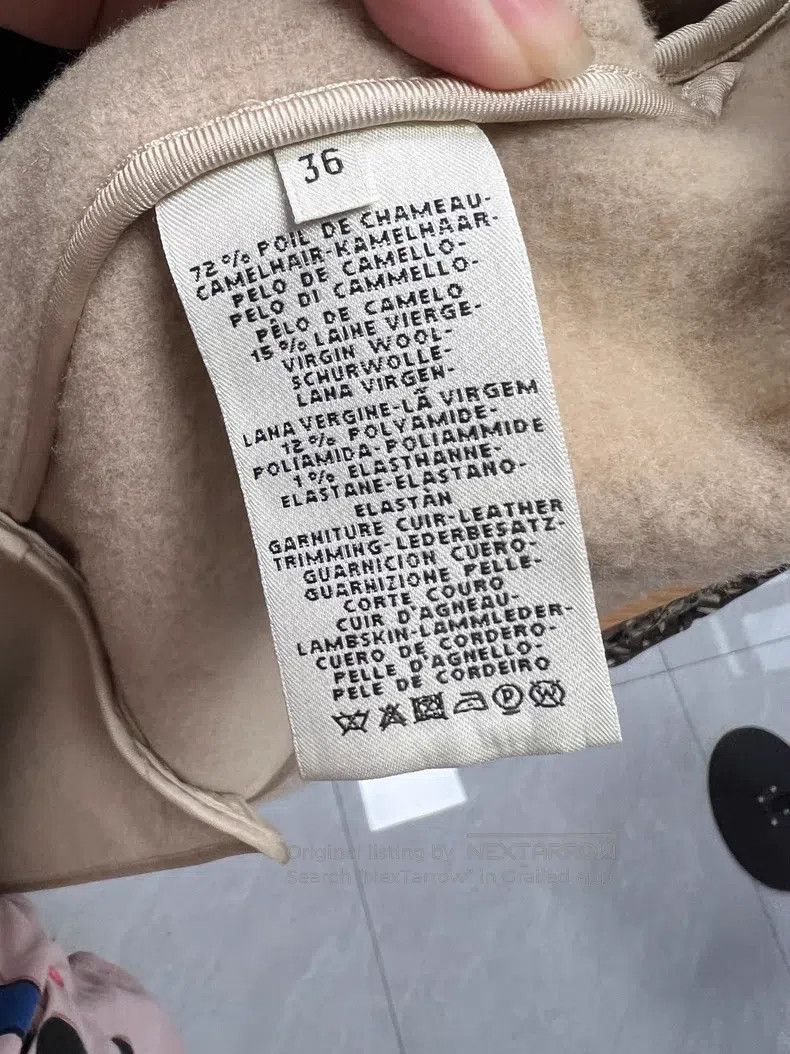 Hermes Hermes Beige Wool Coat, 72% Wool + 15% Cashmere, Leather P Size XS / US 0-2 / IT 36-38 - 4 Thumbnail