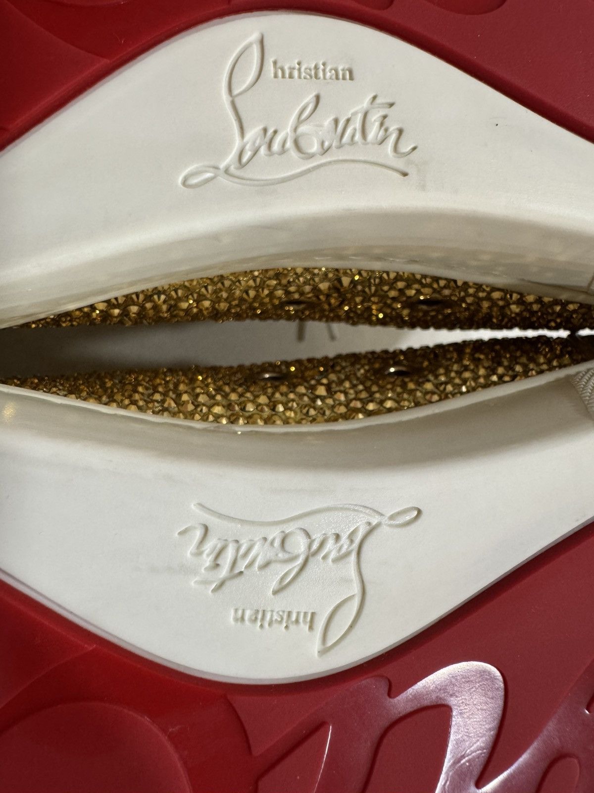 Christian Louboutin Louis Strass Flat Gold Size US 10 / EU 43 - 13 Thumbnail