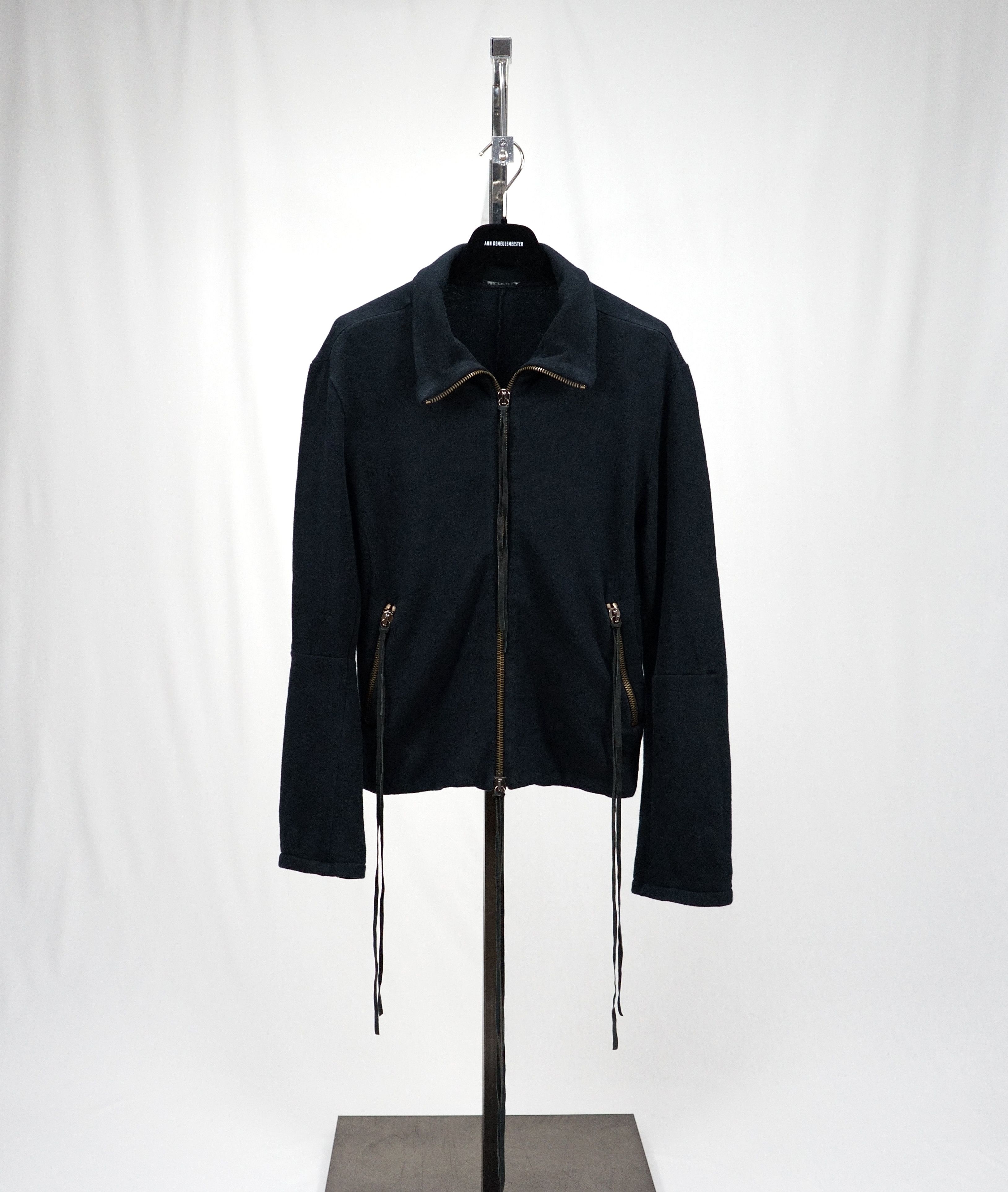 image of Ann Demeulemeester F/w 2002 Cotton Zip-Up Jacket in Navy, Men's (Size Small)