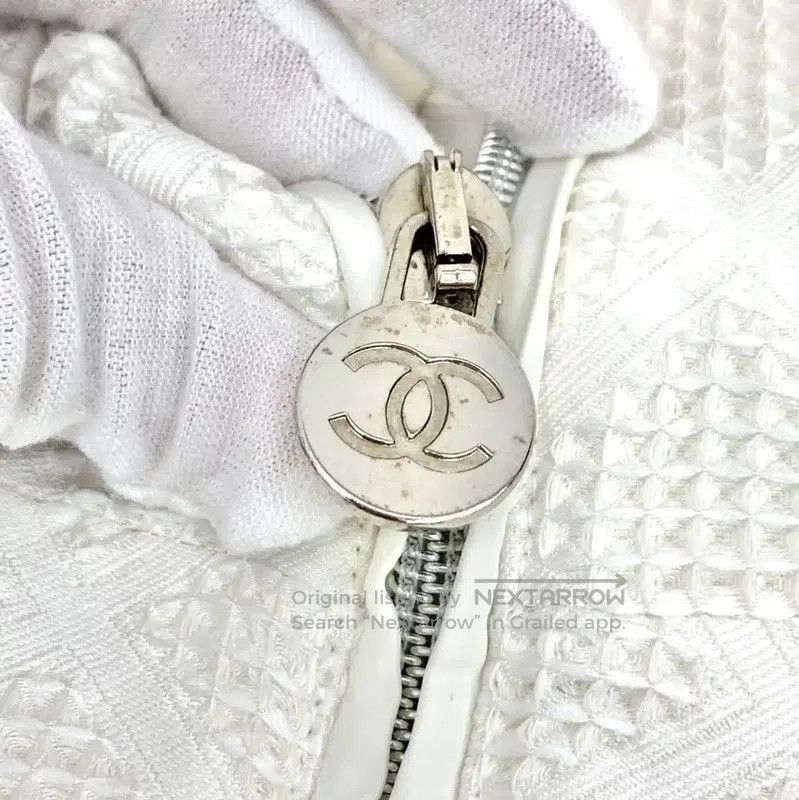 Chanel White Quilted Polyester Jacket .