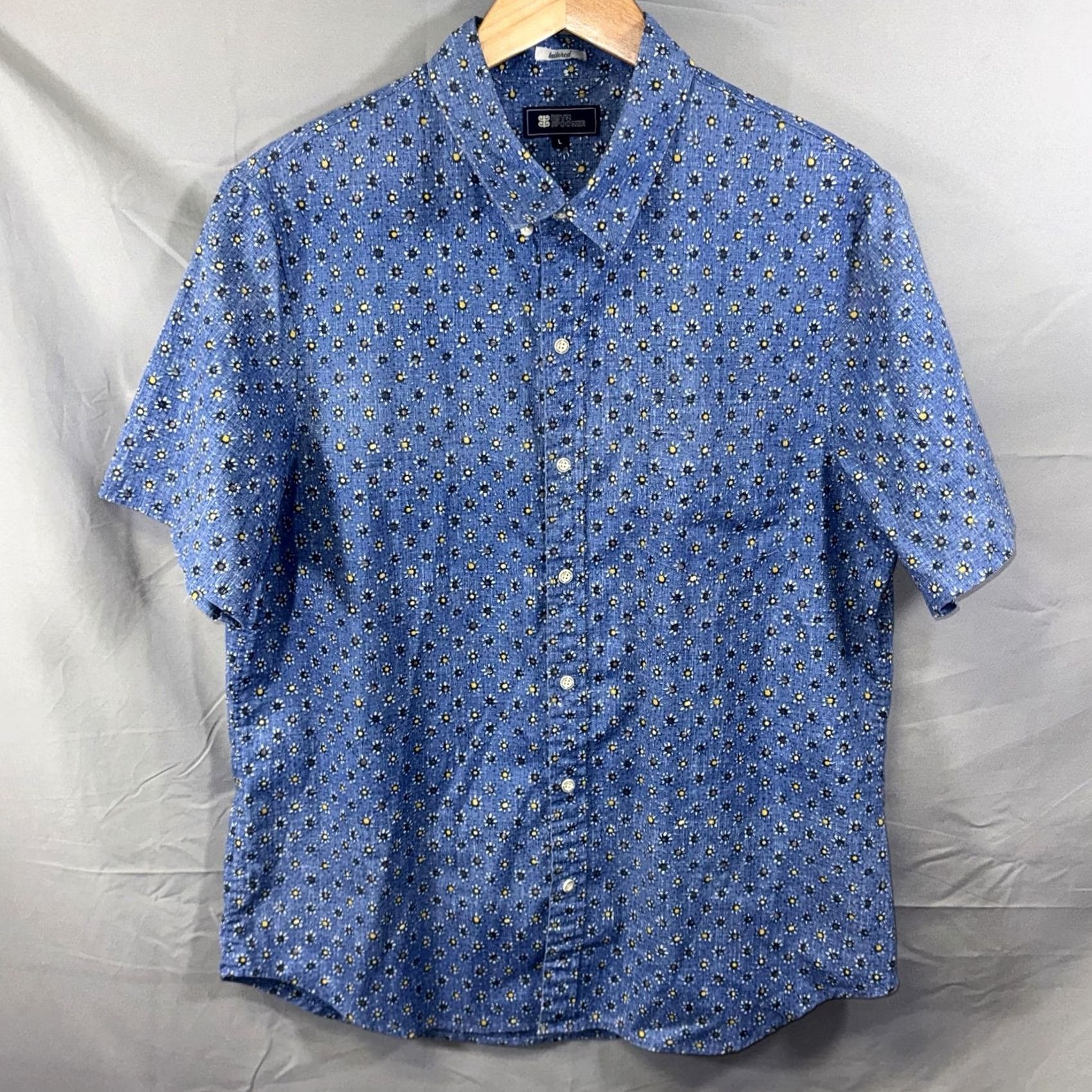Reyn Spooner Reyn Spooner Shirt Mens Large Blue Daisy Floral Short Sleeve Button Front Aloha Size US L / EU 52-54 / 3 - 2 Thumbnail