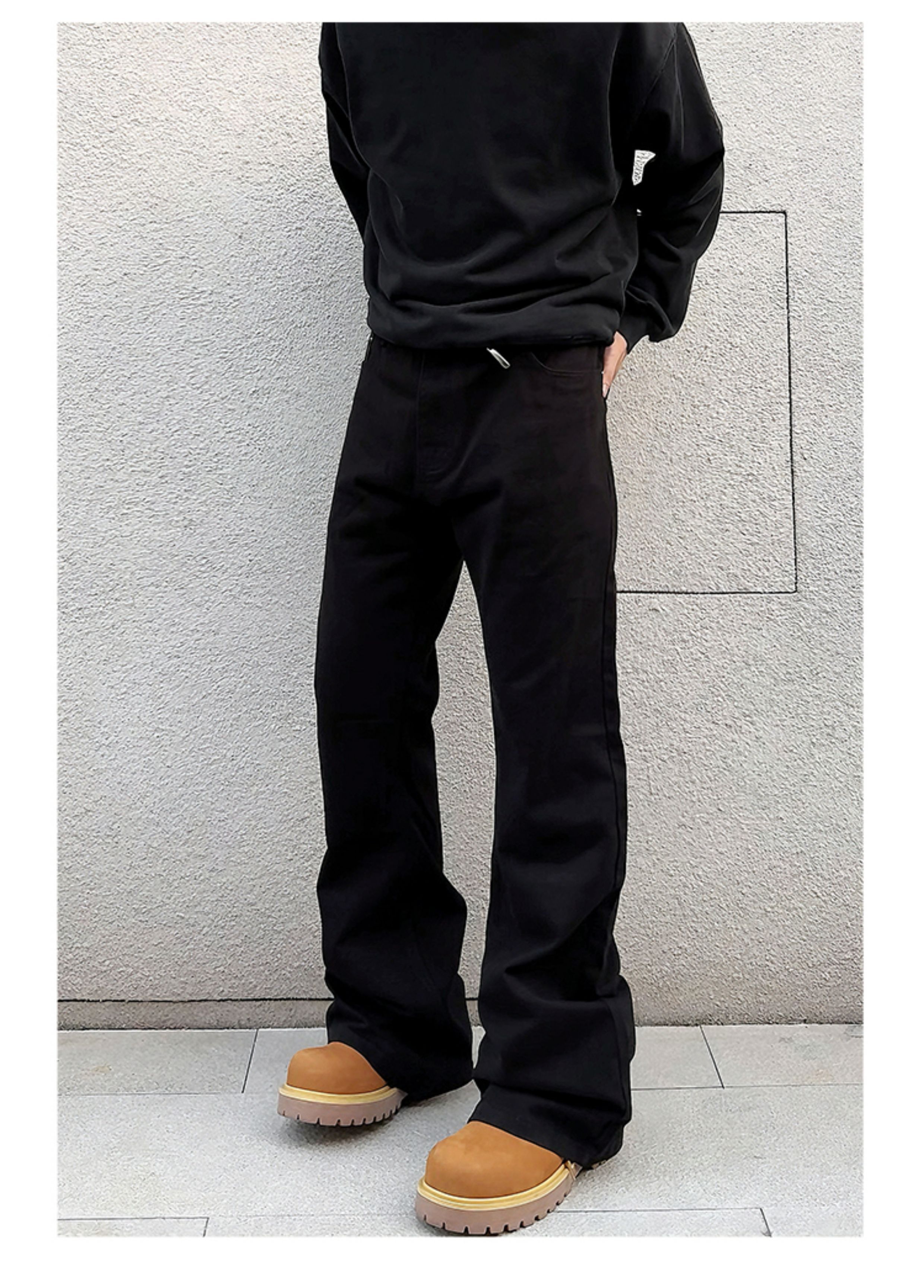 Jean Black Stacked Flared Jeans Size US 32 / EU 48 - 5 Thumbnail