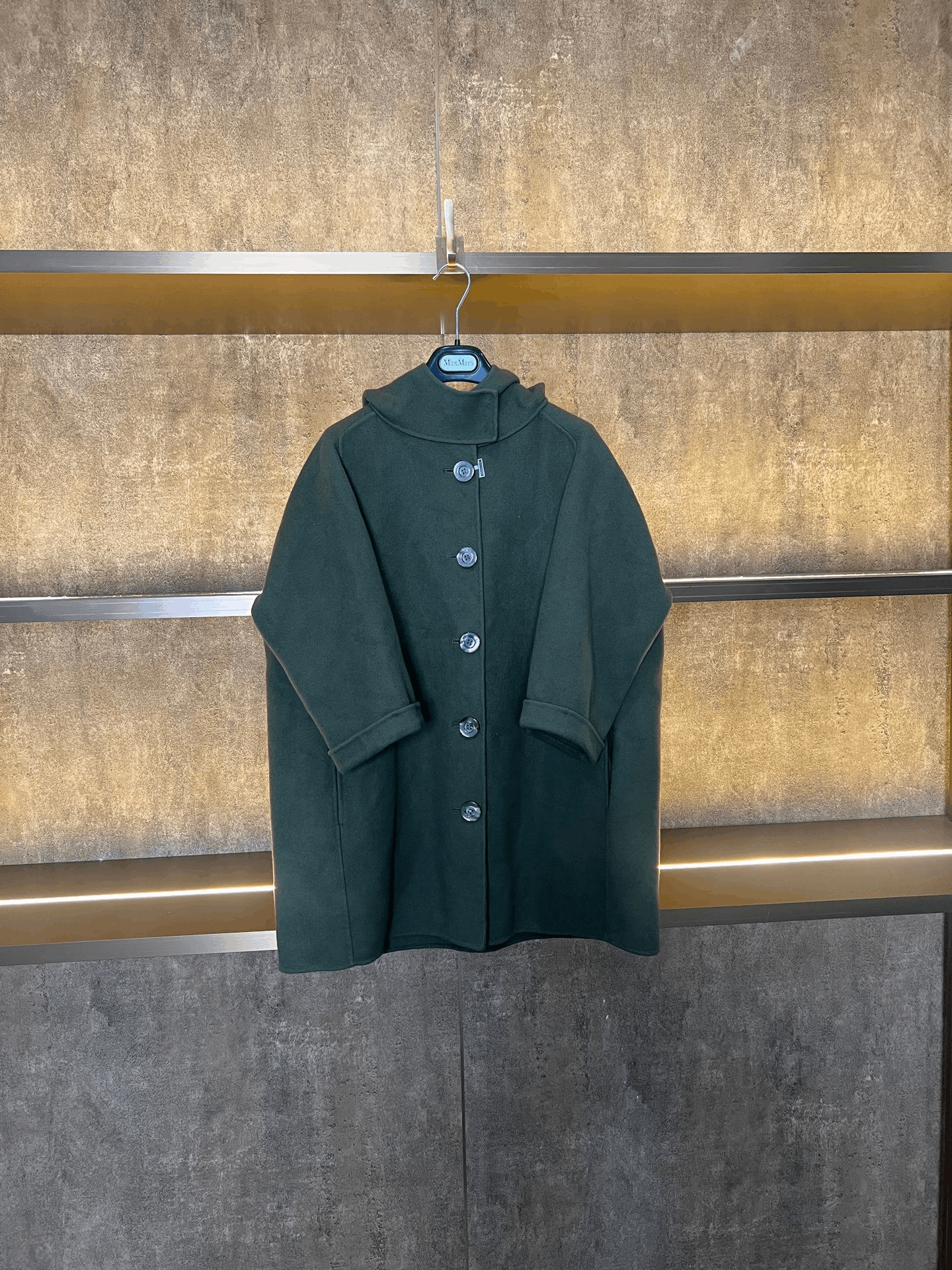 Dior Dior Dark Green Cashmere Hooded Coat Size XXS / US 00 / IT 34 - 1 Thumbnail