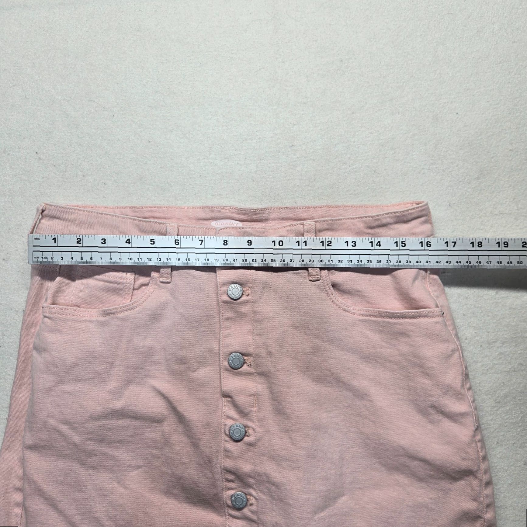Old Navy Old Navy Skirt Women Adult 12 Pink Mini Denim Cotton Spandex 3 Button Solid Short 90s? Size 34" / US 12 / IT 48 - 6 Thumbnail