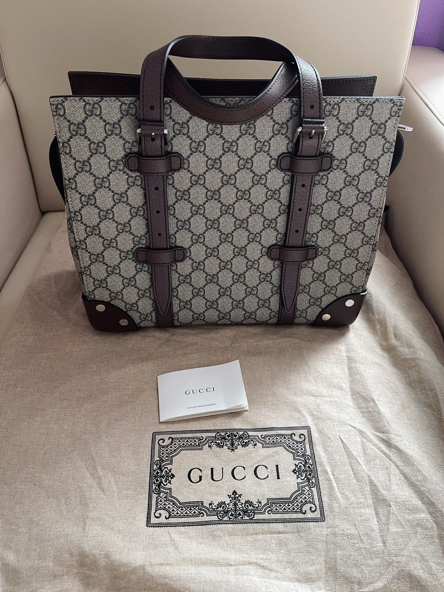 Gucci gucci gg supreme tote bag in beige Size ONE SIZE - 1 Thumbnail
