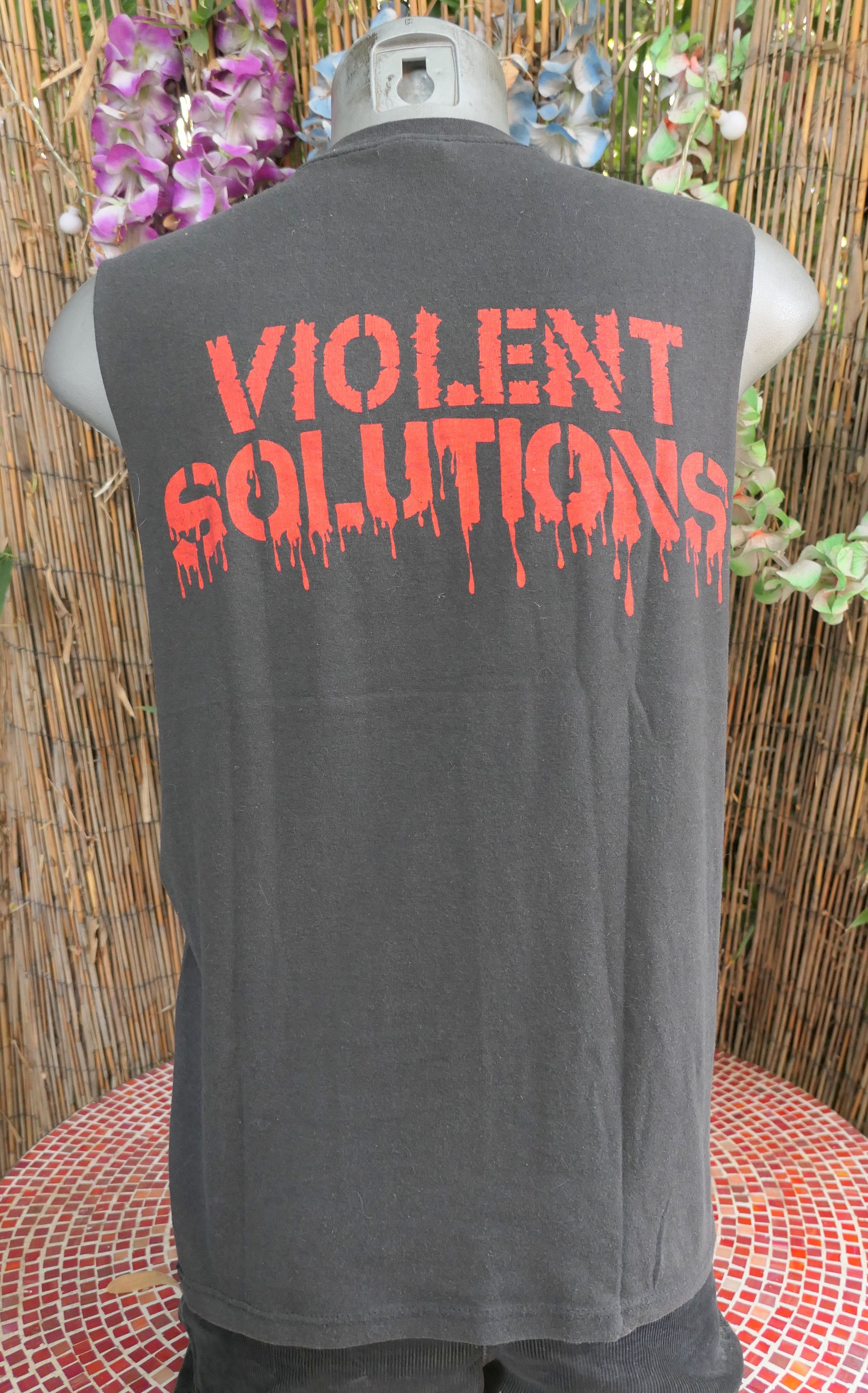 Vintage 80's Vintage 1988 SACRED REICH Violent Solutions T Shirt M Size US M / EU 48-50 / 2 - 4 Thumbnail